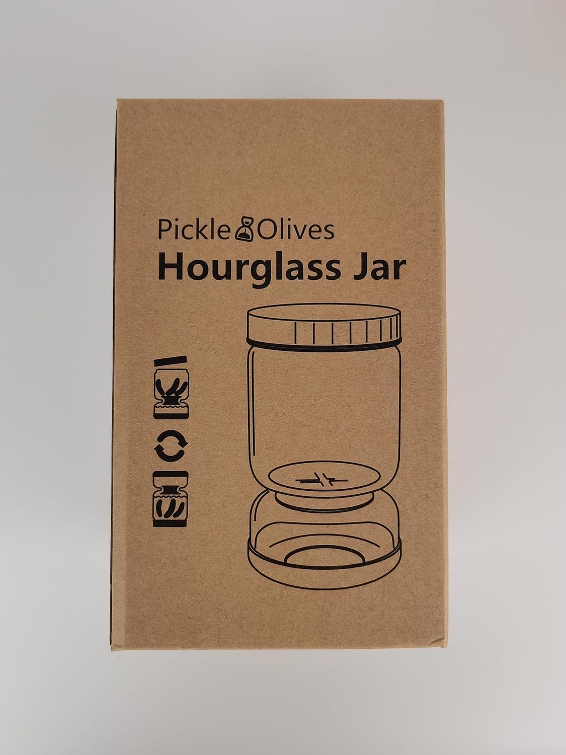 Hourglass Jar with Strainer Flip for Pickle Juice Separator, BPA-Free and Airtight Storage Jar