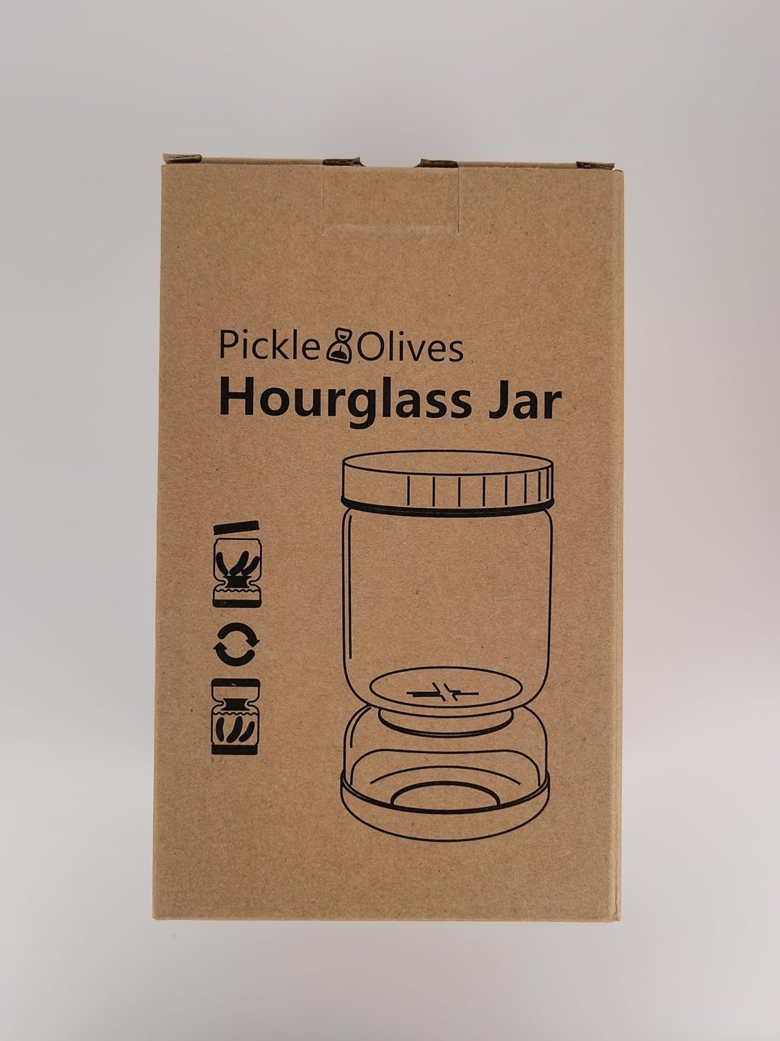 Hourglass Jar with Strainer Flip for Pickle Juice Separator, BPA-Free and Airtight Storage Jar