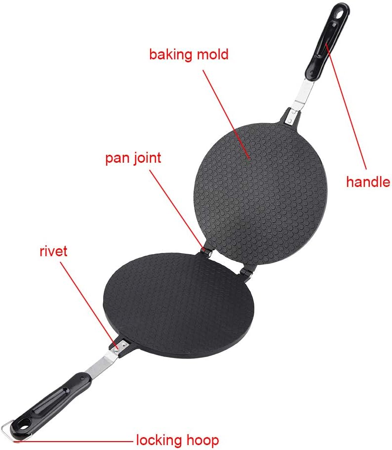 Household Gas Egg Roll Maker Pan Mold Press Plate Baking Tool Waffle Cone Iron Machine