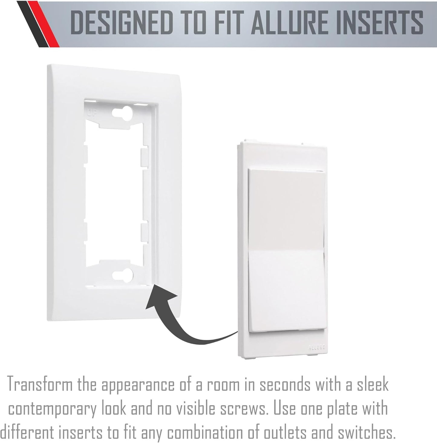 Hubbell TayMac A1000W Allure 1-Gang White Nonmetallic Wallplate Frame