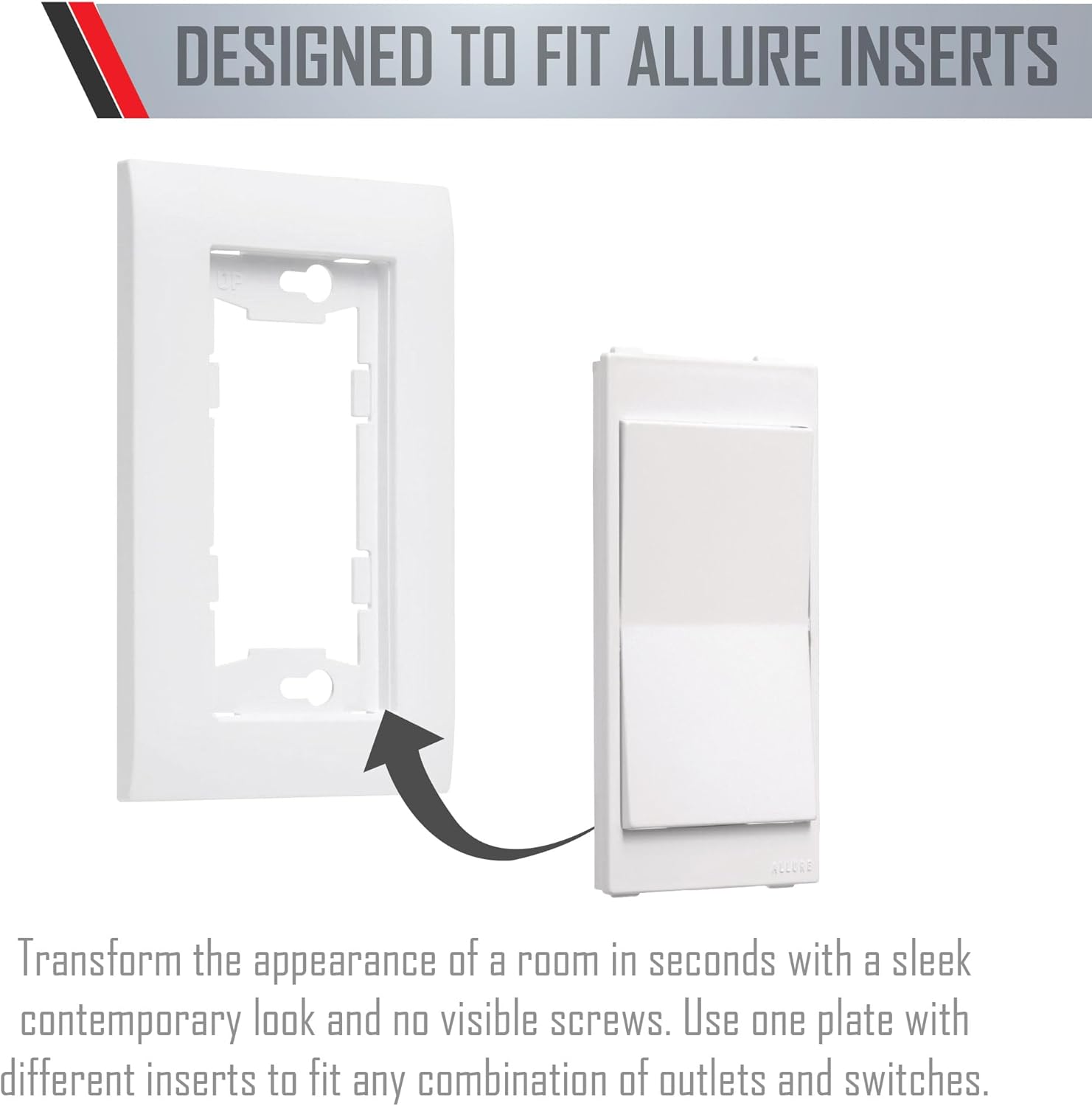Hubbell TayMac A1000W Allure 1-Gang White Nonmetallic Wallplate Frame