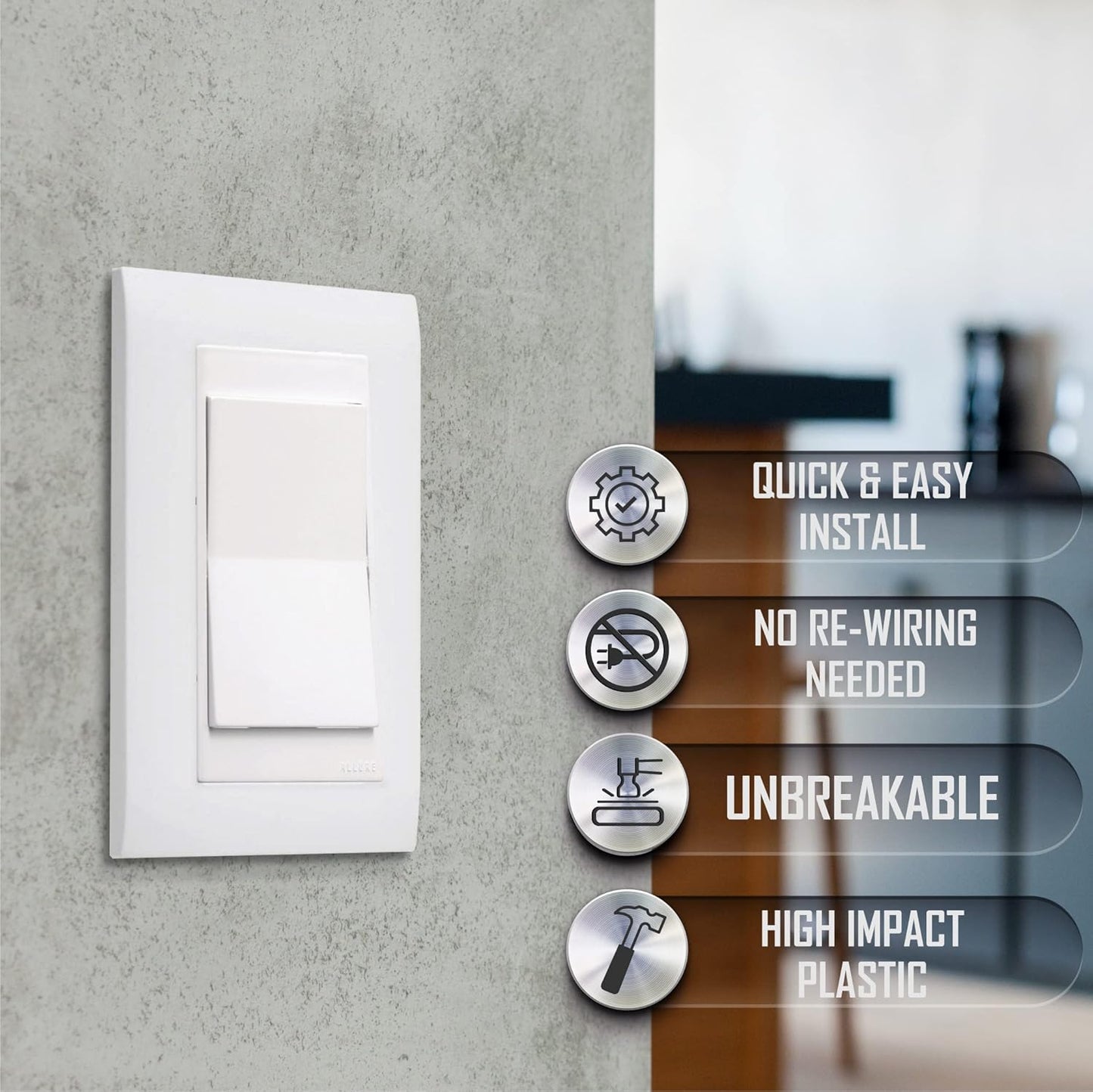 Hubbell TayMac A1000W Allure 1-Gang White Nonmetallic Wallplate Frame