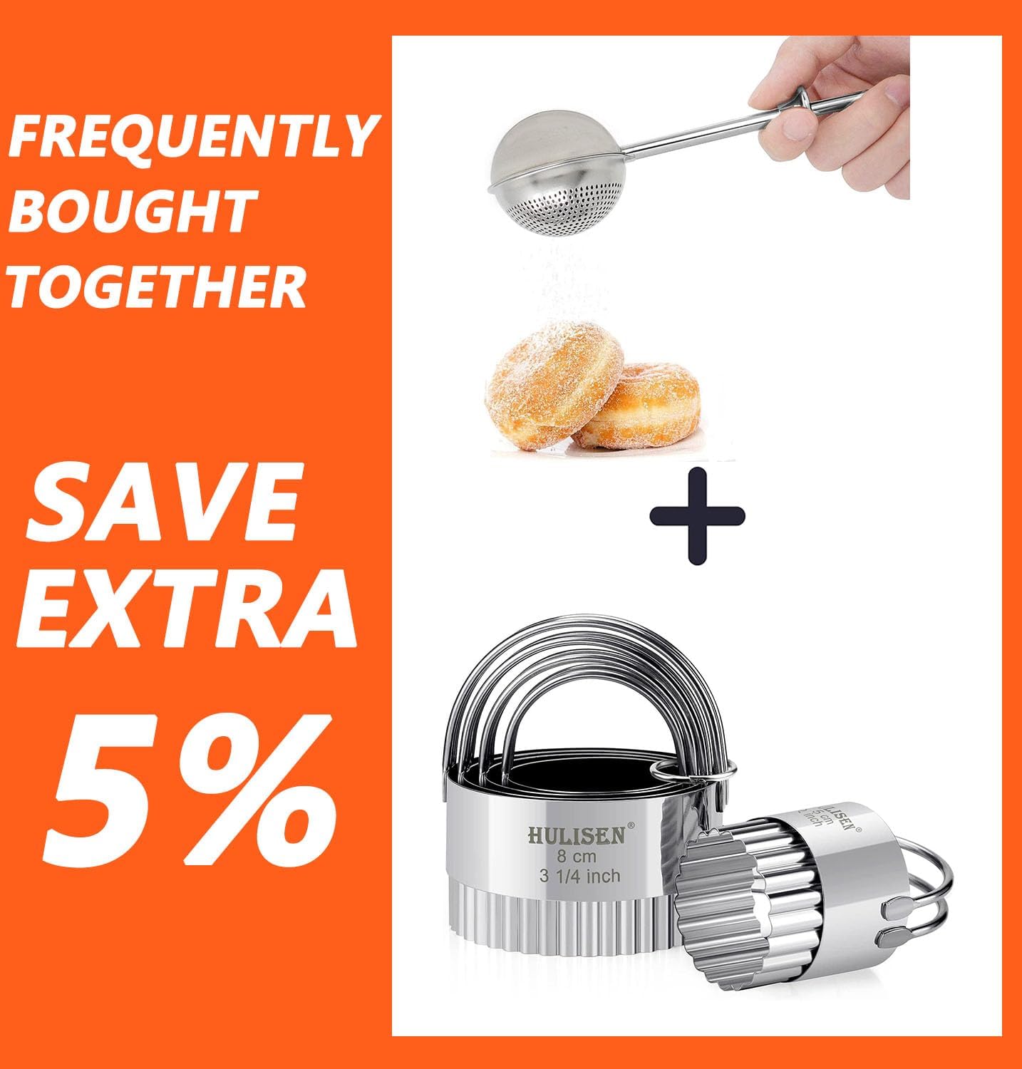 HULISEN Flour Duster and Biscuit Cutter Set for Baking Essentials