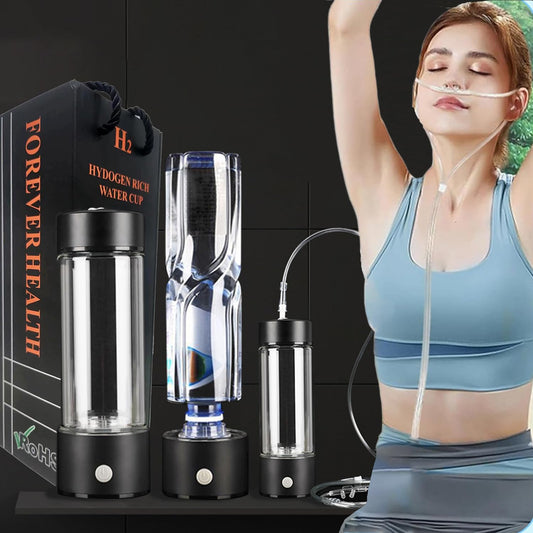 Hydrogen Water Bottle Generator with SPE/PEM Technology - 420ml Glass Ionizer for Office, Home, Travel - Improve Water Quality in Minutes - Ideal Gift for Women, Men, Grandpa, Grandma