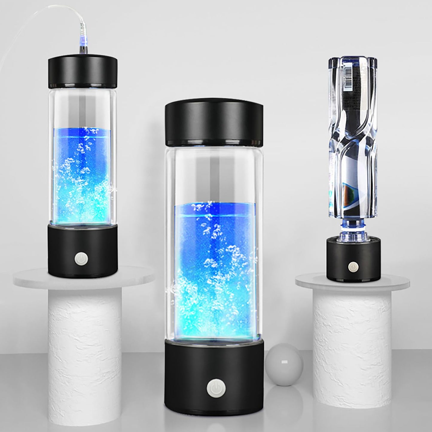 Hydrogen Water Bottle Generator with SPE/PEM Technology - 420ml Glass Ionizer for Office, Home, Travel - Improve Water Quality in Minutes - Ideal Gift for Women, Men, Grandpa, Grandma