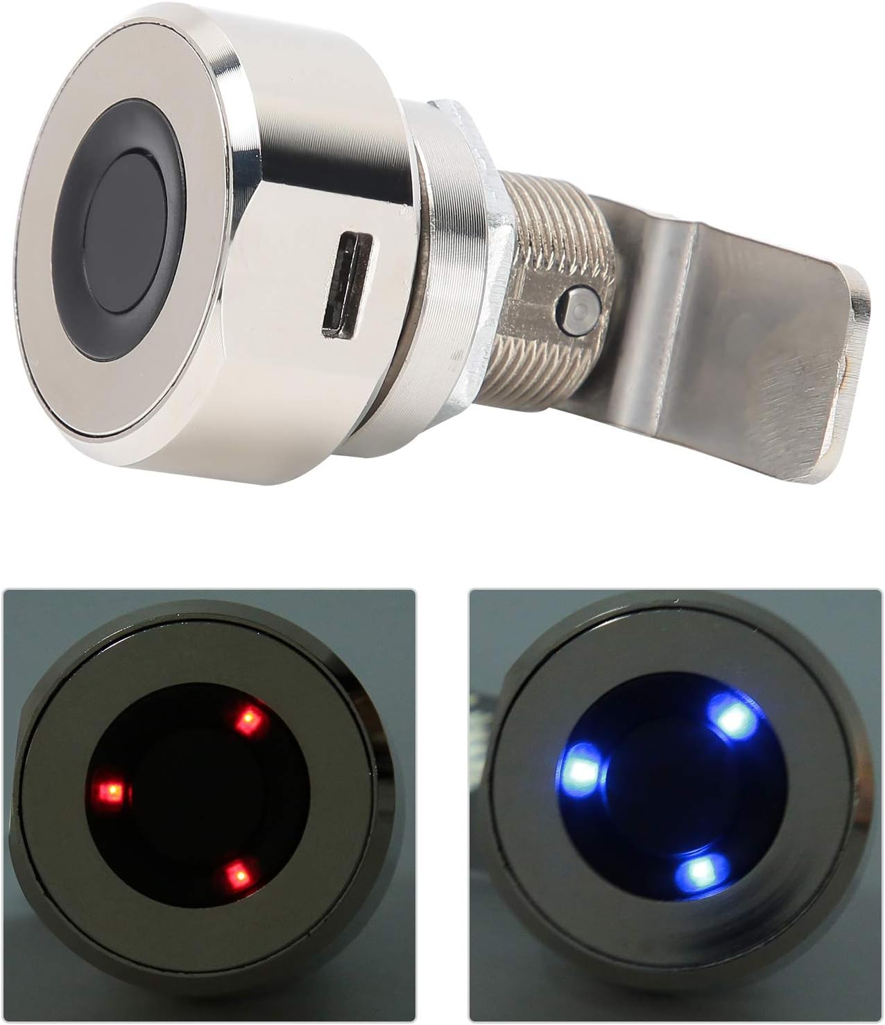 Hyuduo Electronic Fingerprint Lock for Home Office Furniture - Keyless Drawer and Cabinet Door Lock with USB Rechargeable Battery