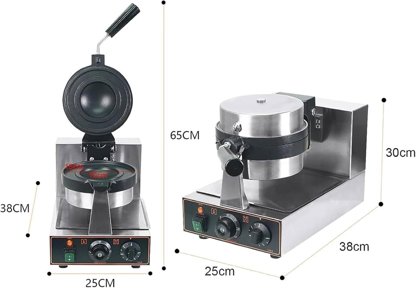Ice Cream Burger Maker: Commercial Waffle Machine with Electric Stainless Steel Non-stick Mold for Restaurant and Home Use