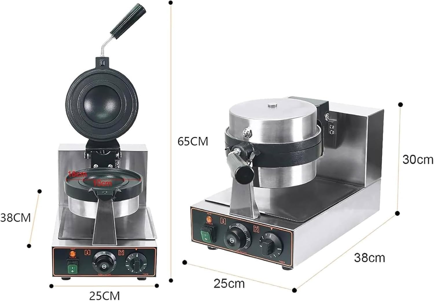 Ice Cream Burger Maker: Commercial Waffle Machine with Electric Stainless Steel Non-stick Mold for Restaurant and Home Use