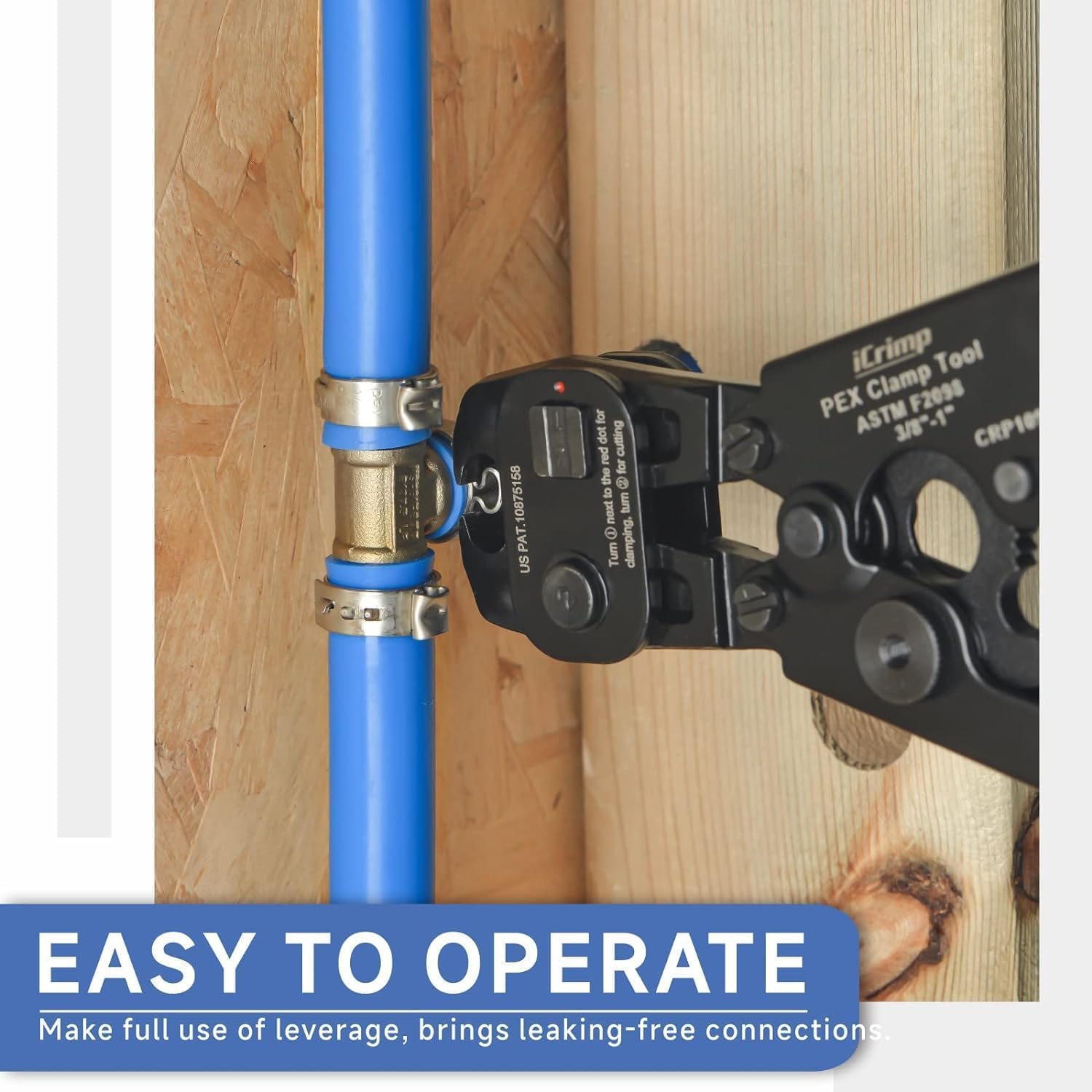 iCrimp Ratchet PEX Cinch Tool with Removal Function and Clamps for Stainless Steel - Complete PEX Crimper Kit with Pipe Cutter