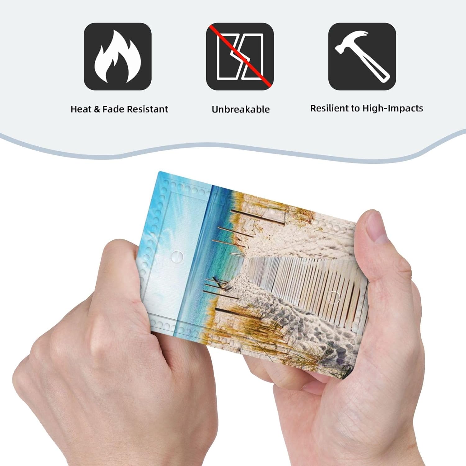 Igneinf Peaceful Beach Blank Light Switch Cover Wall Plate for Home Decor Ocean Theme