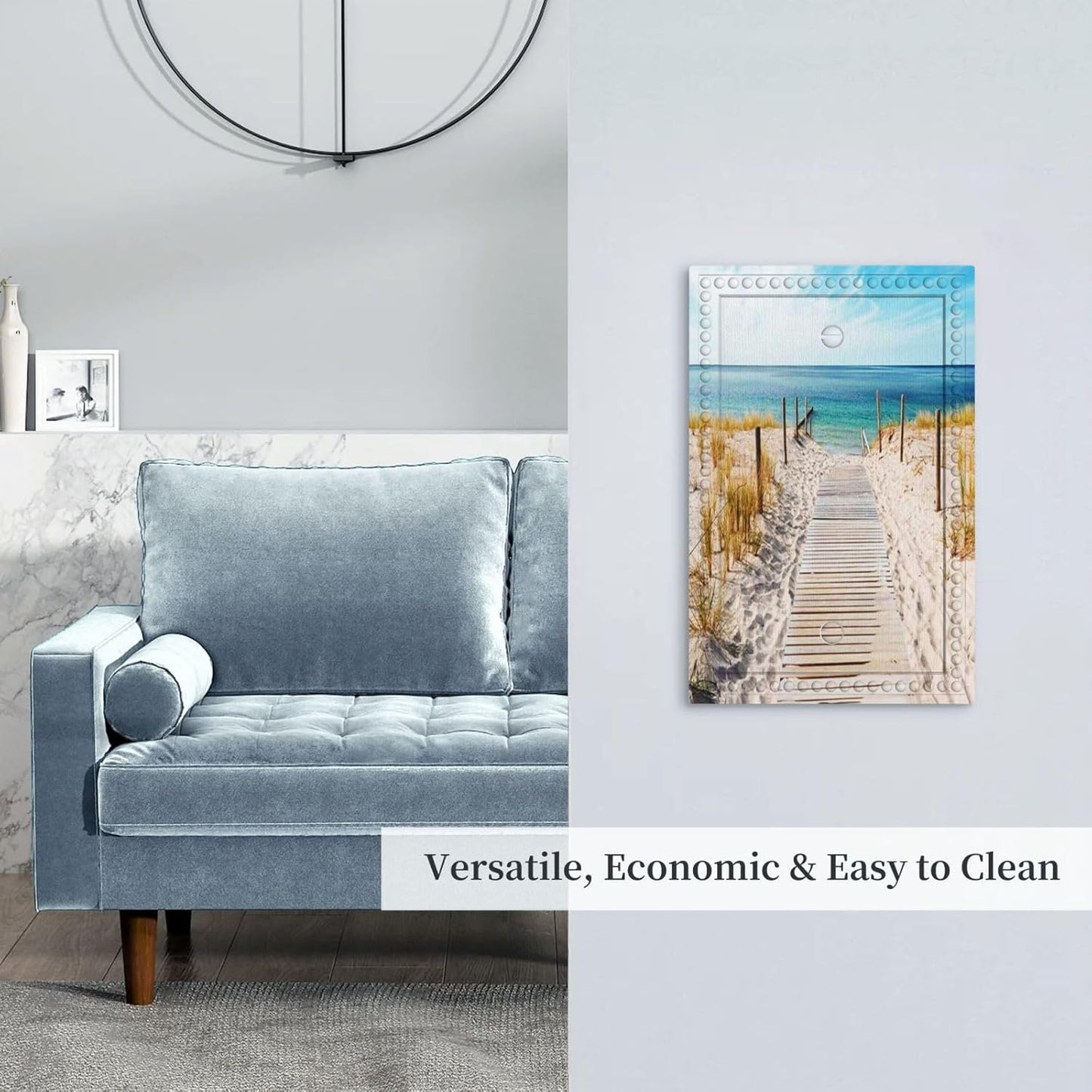 Igneinf Peaceful Beach Blank Light Switch Cover Wall Plate for Home Decor Ocean Theme