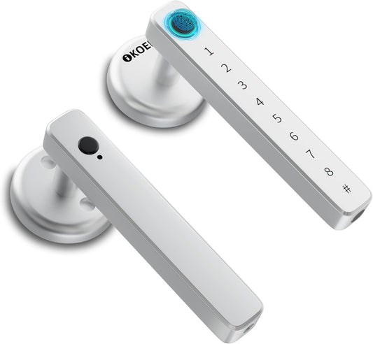 IKOED Keyless Entry Fingerprint Door Lock - Electronic Biometric Deadbolt Keypad for Bedroom Home Office Apartment Silver