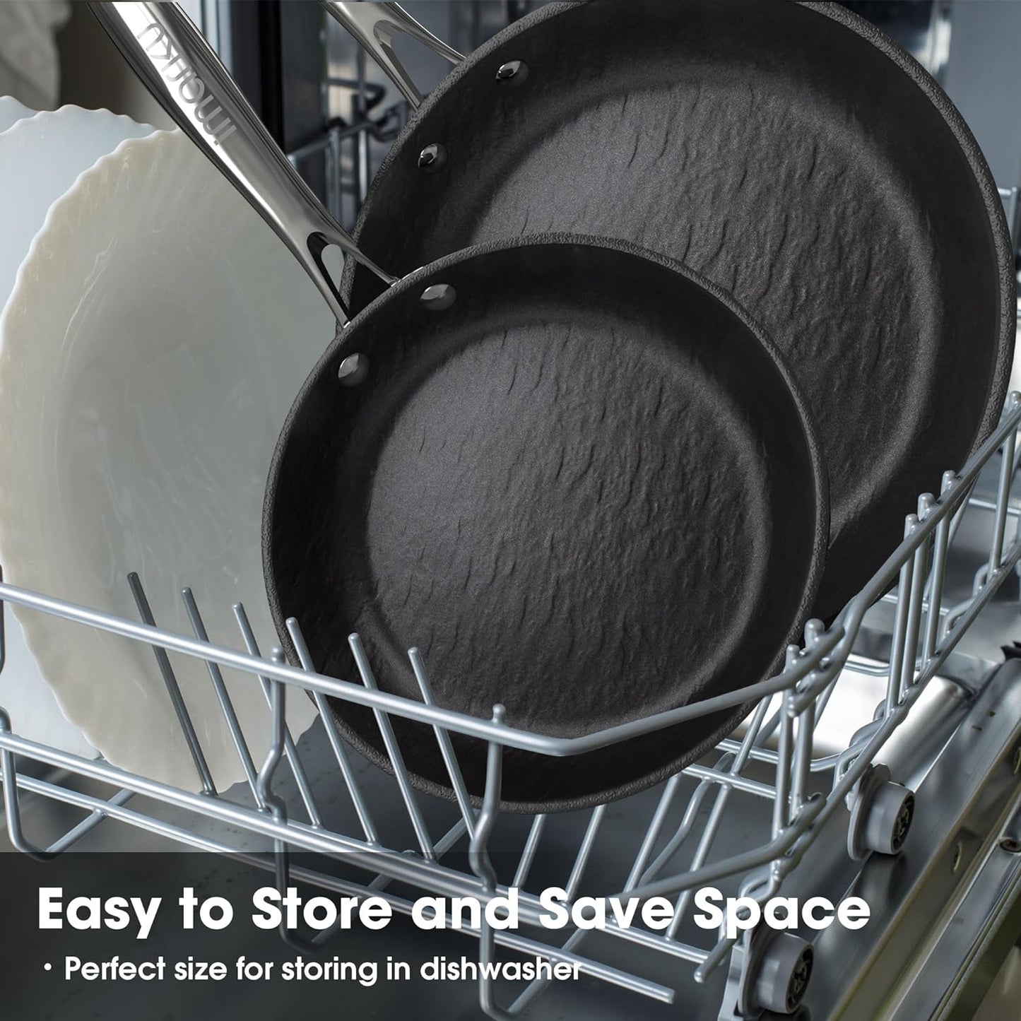 imarku 8 Inch Non Stick Frying Pan - Nonstick Skillet with Stainless Steel Handle, Dishwasher Safe, PFAS & PFOA Free, Easy to Clean - Ideal Gifts