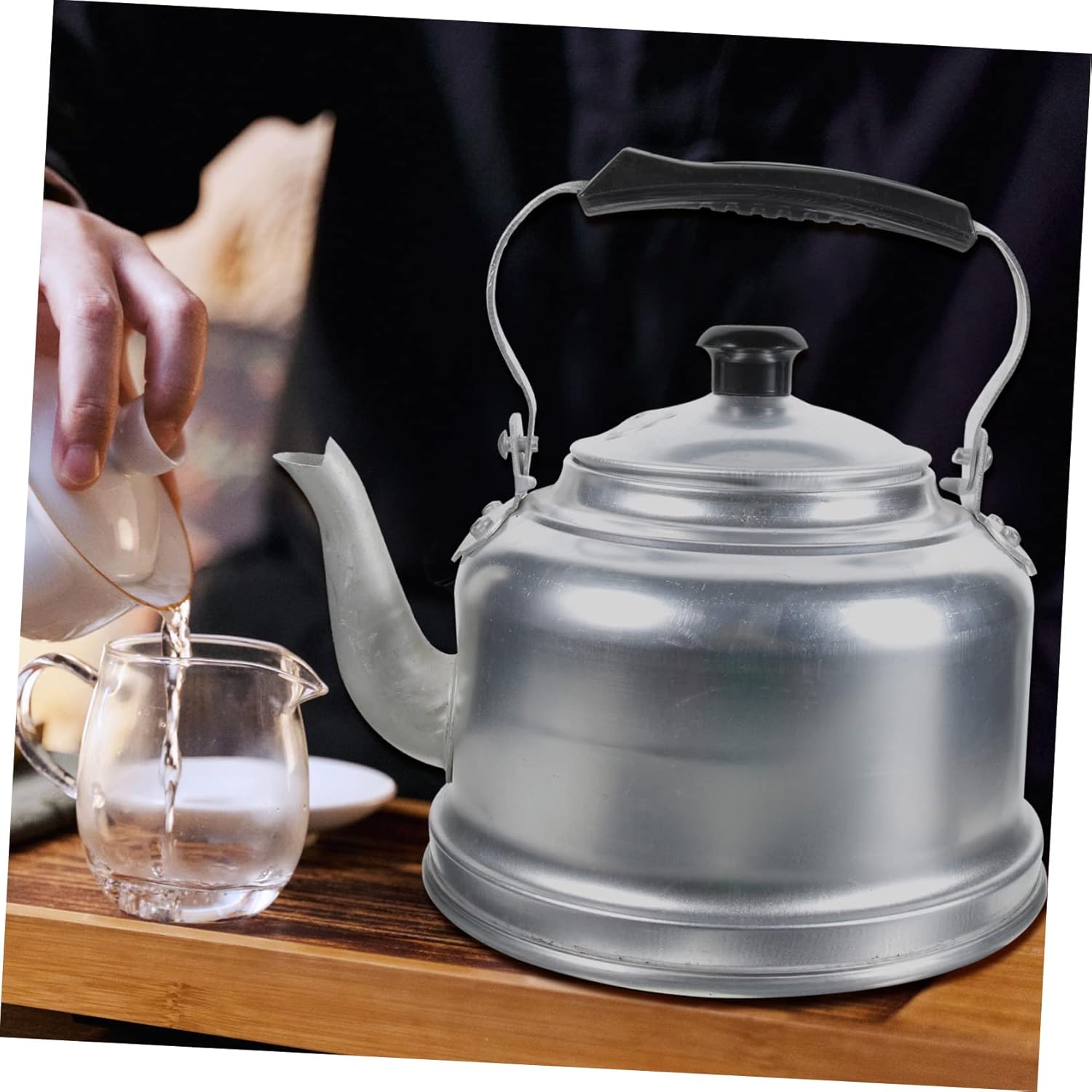 IMIKEYA Aluminum Teapot Tea Kettle with Wide Mouth for Easy Water Filling - 4.0L Capacity