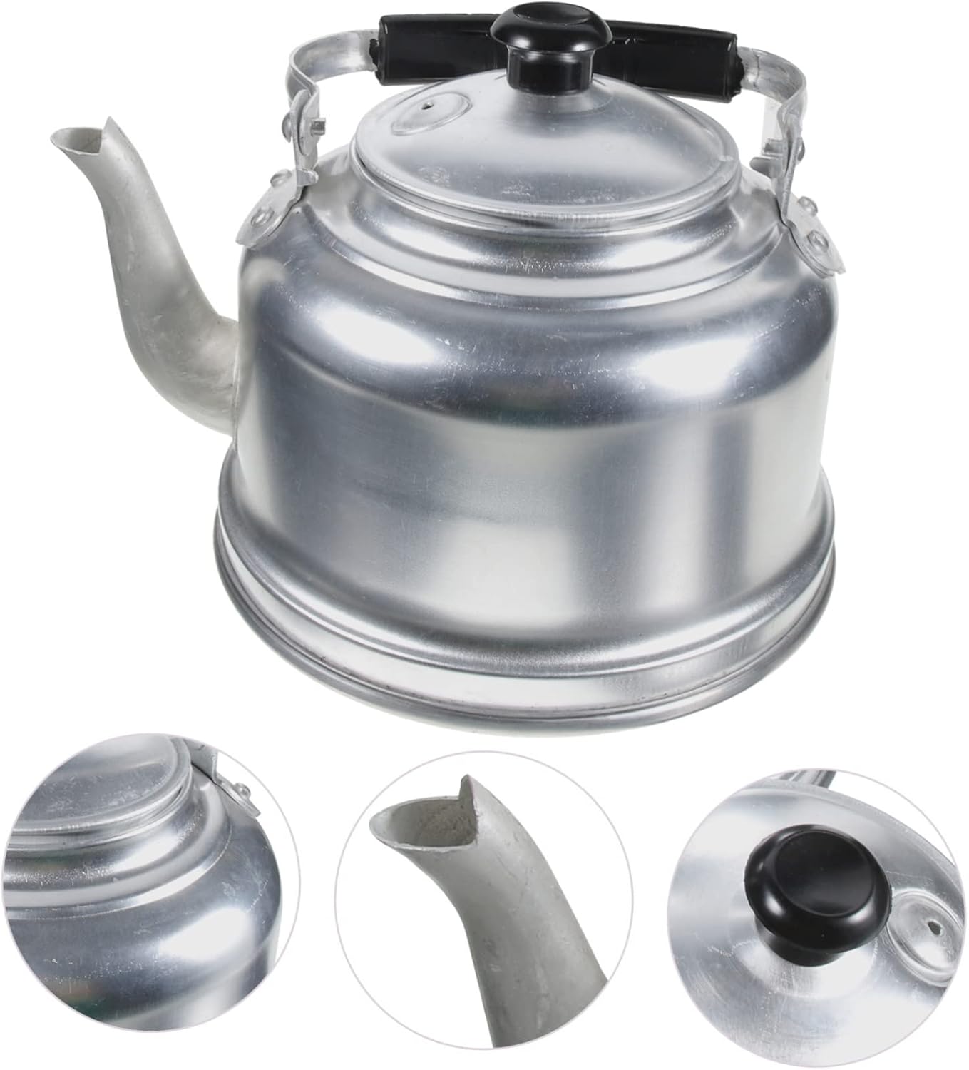IMIKEYA Aluminum Teapot Tea Kettle with Wide Mouth for Easy Water Filling - 4.0L Capacity