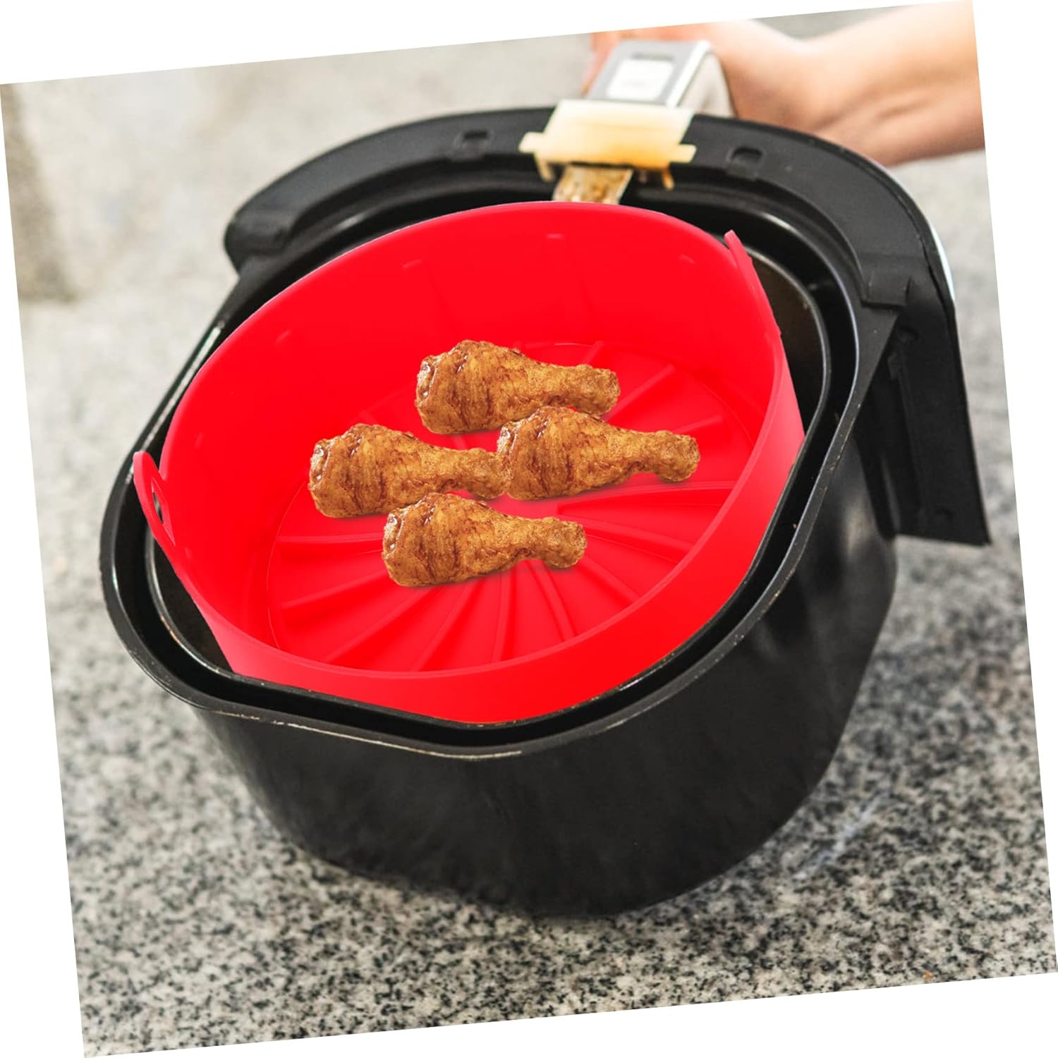 IMIKEYA Fryer Toaster Cake Pan Liners for Air Fryer Insert - Red Mini Pot Baking Pan for Airfryers