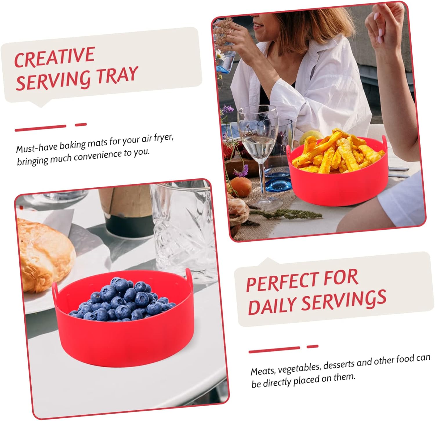 IMIKEYA Fryer Toaster Cake Pan Liners for Air Fryer Insert - Red Mini Pot Baking Pan for Airfryers