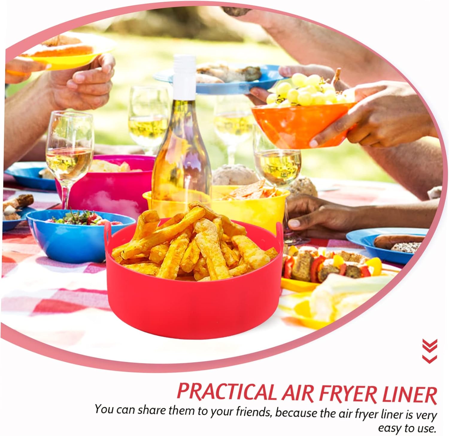 IMIKEYA Fryer Toaster Cake Pan Liners for Air Fryer Insert - Red Mini Pot Baking Pan for Airfryers