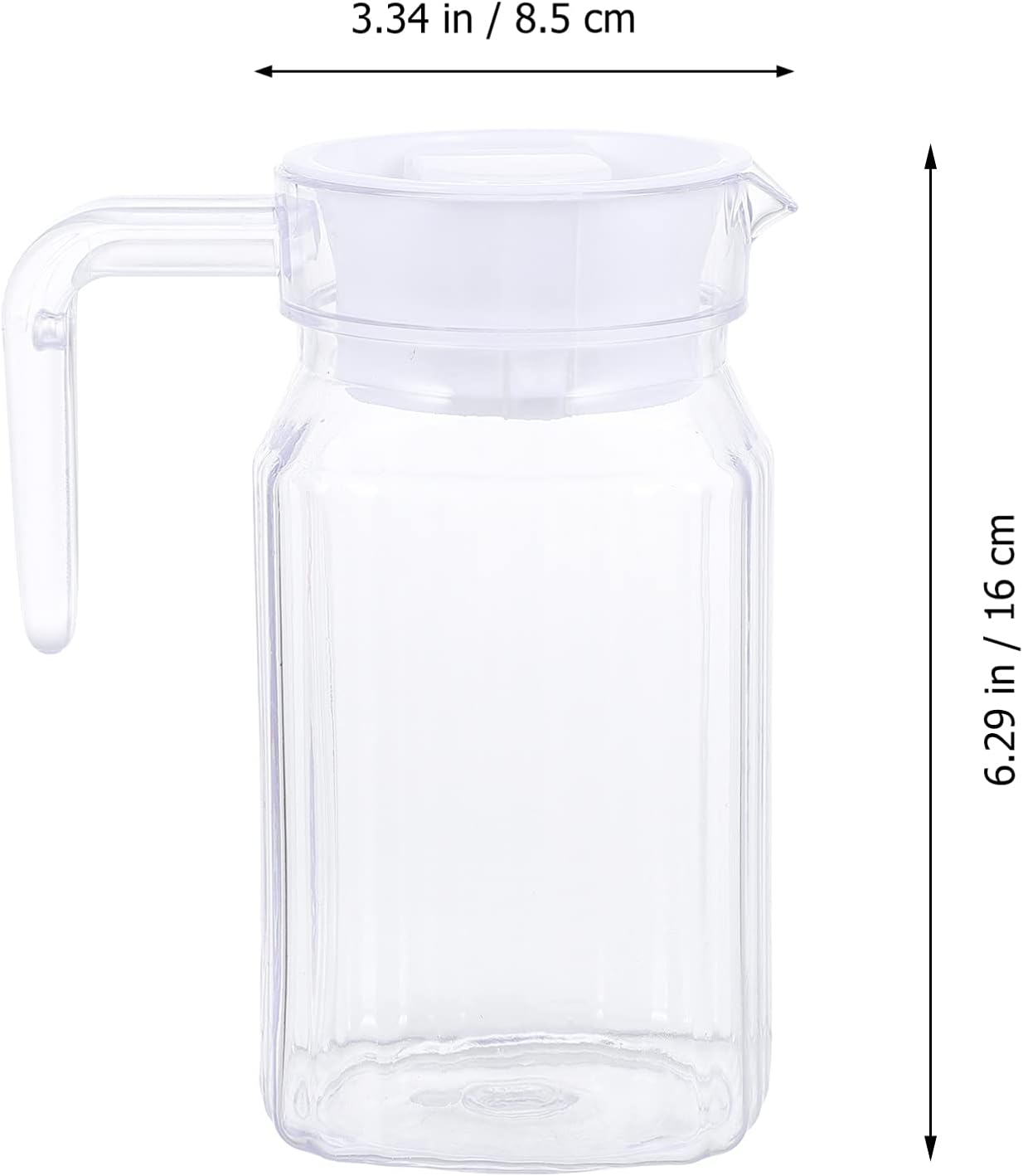 IMIKEYA Small Glass Pitcher with Lid for Cold Water, Juice, Ice Tea - Home Party Supplies
