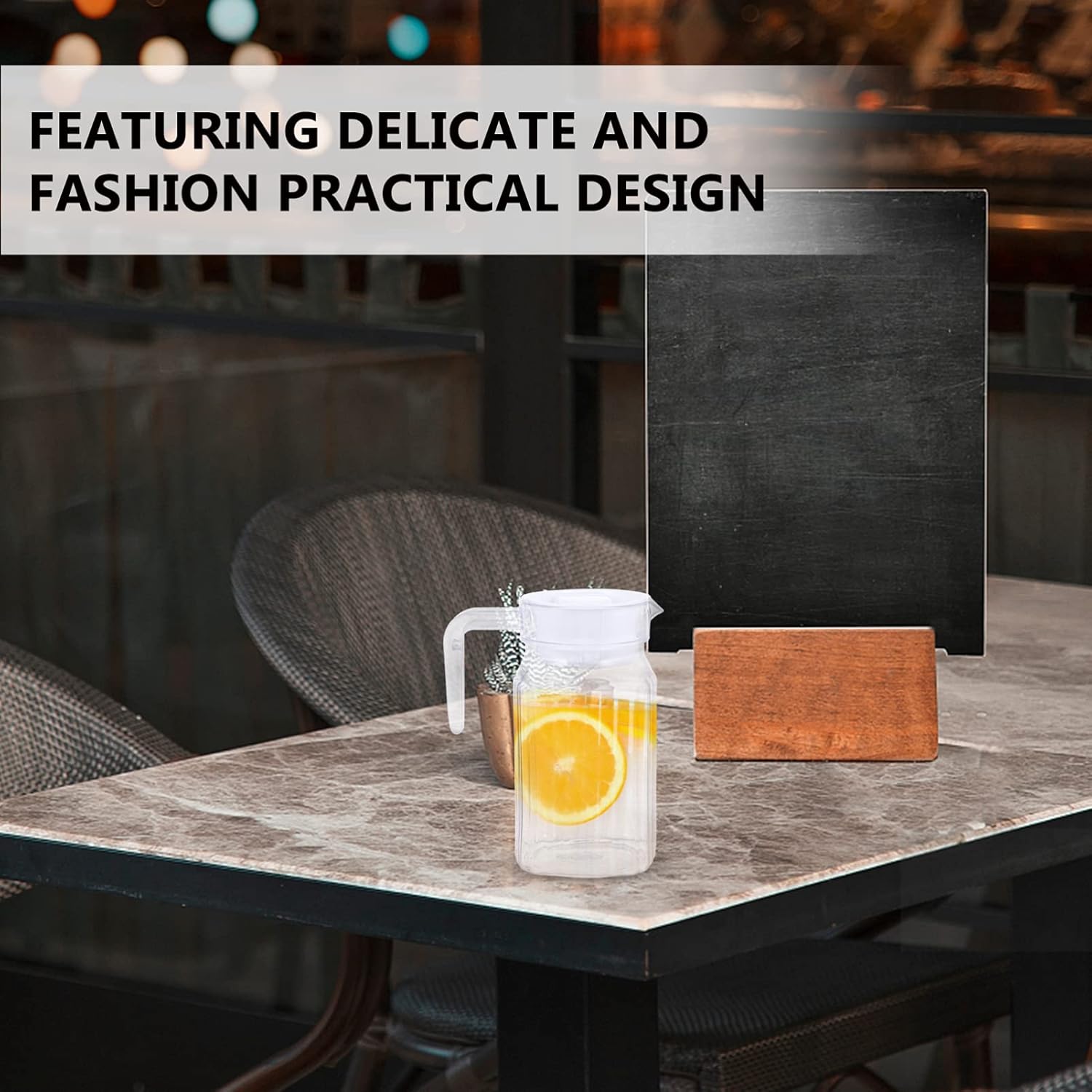 IMIKEYA Small Glass Pitcher with Lid for Cold Water, Juice, Ice Tea - Home Party Supplies