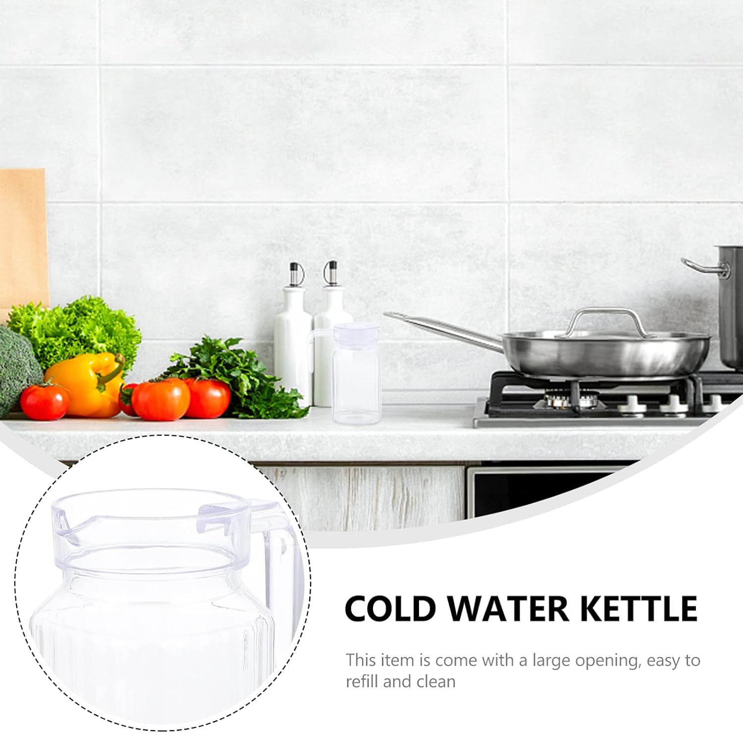 IMIKEYA Small Glass Pitcher with Lid for Cold Water, Juice, Ice Tea - Home Party Supplies