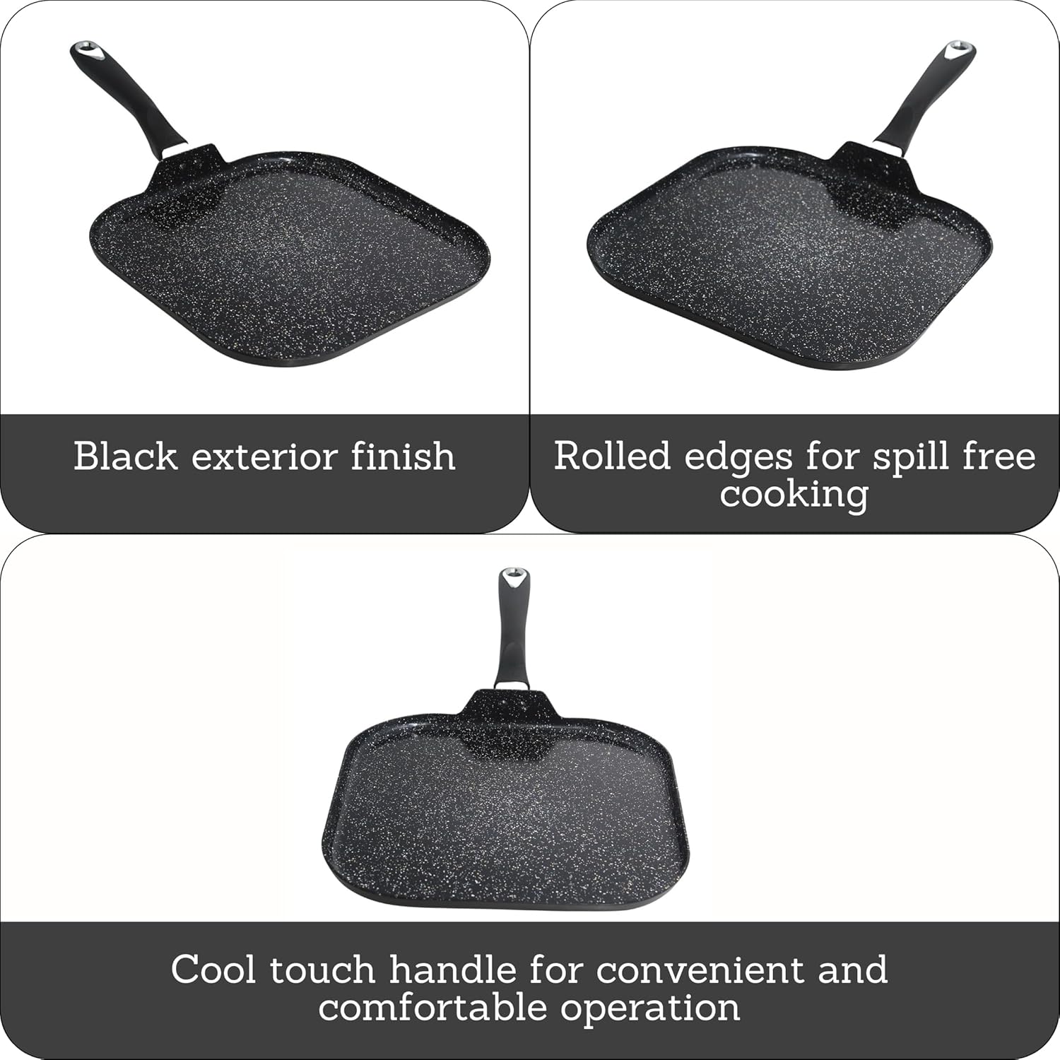 IMUSA 11” Ceramic Nonstick Griddle Pan with Bakelite Handle - Bistro Quality