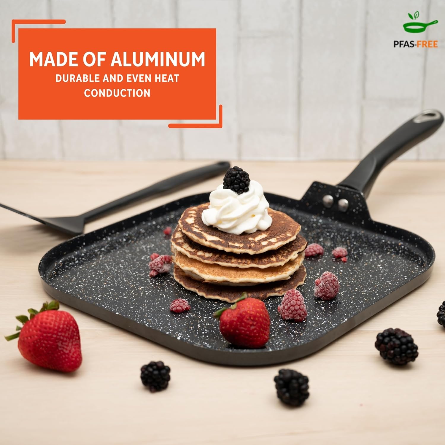 IMUSA 11” Ceramic Nonstick Griddle Pan with Bakelite Handle - Bistro Quality