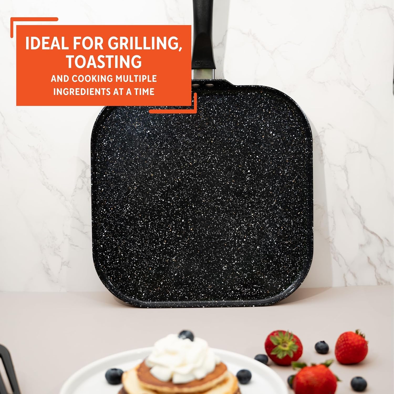 IMUSA 11” Ceramic Nonstick Griddle Pan with Bakelite Handle - Bistro Quality