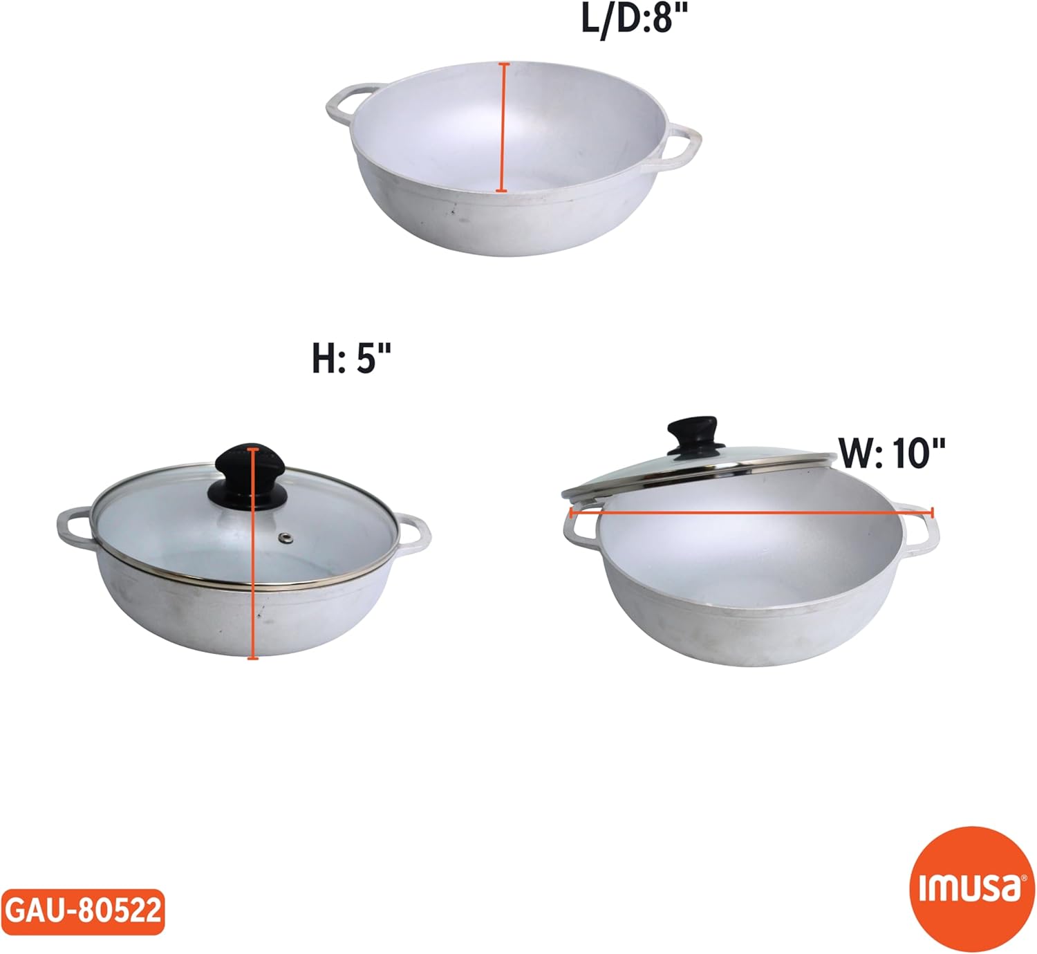 IMUSA 2.0Qt Basic Caldero with Glass Lid - 20cm: Essential Cookware for Everyday Cooking