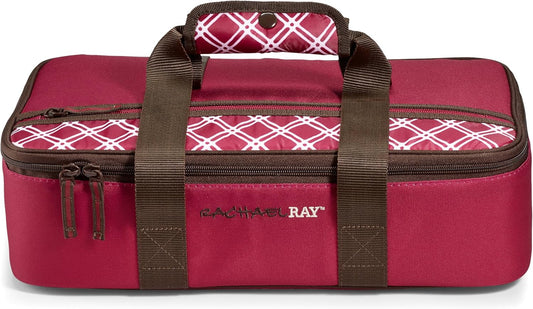 Insulated Casserole Carrier Bag for Hot or Cold Food, Fits 9x13 Baking Dish - Burgundy Color, Perfect for Potlucks, Parties, Picnics, and Cookouts by Rachael Ray