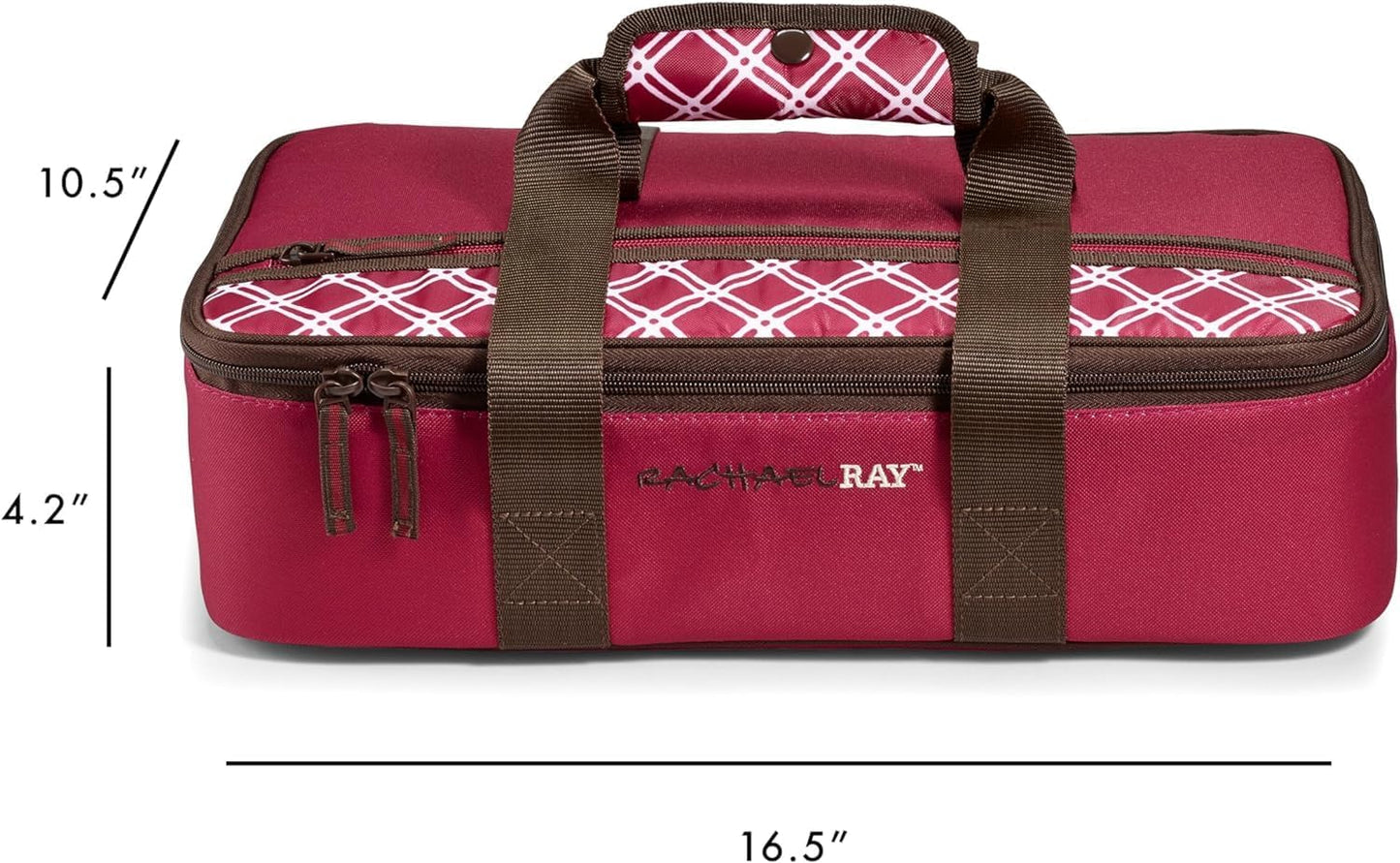 Insulated Casserole Carrier Bag for Hot or Cold Food, Fits 9x13 Baking Dish - Burgundy Color, Perfect for Potlucks, Parties, Picnics, and Cookouts by Rachael Ray