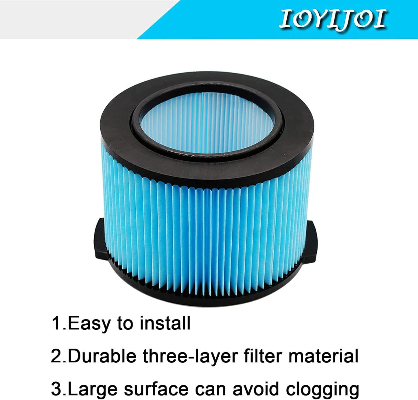 IOYIJOI 3-Layer Replacement Filter for Ridgid VF3500 3-4.5 Gallon Vacuum - Compatible with WD3050, WD4070, WD4080, WD4522, 4000RV, 4500RV - Pack of 2