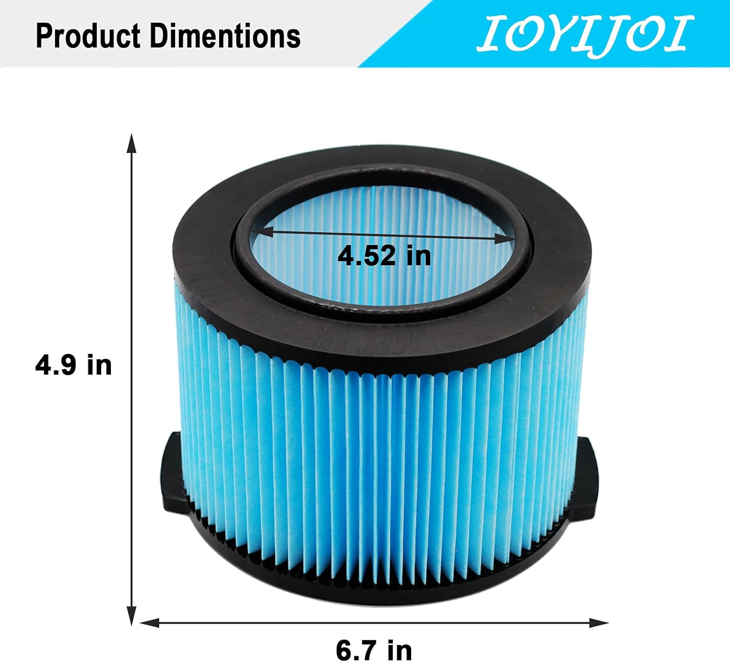 IOYIJOI 3-Layer Replacement Filter for Ridgid VF3500 3-4.5 Gallon Vacuum - Compatible with WD3050, WD4070, WD4080, WD4522, 4000RV, 4500RV - Pack of 2