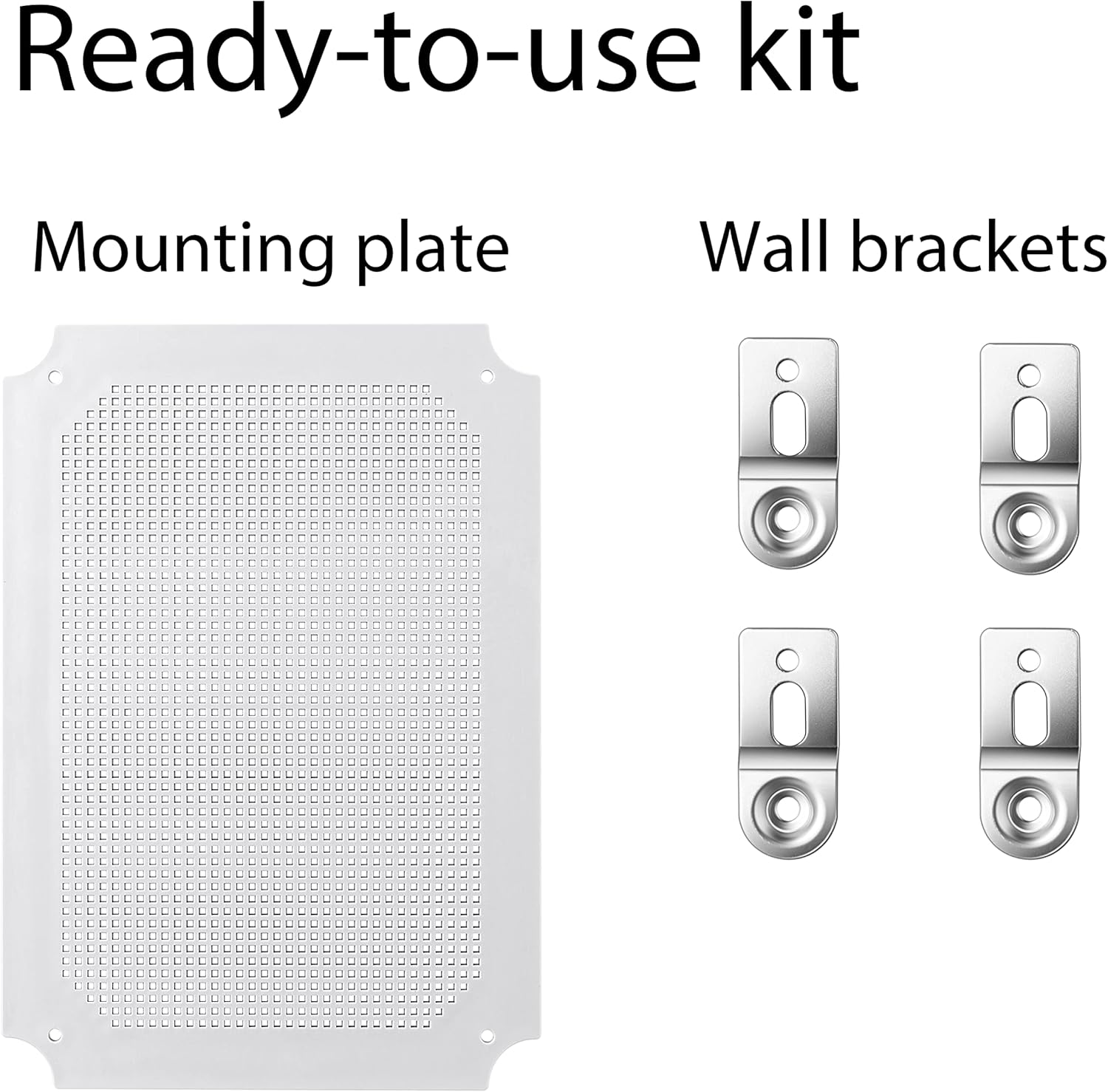 IP67 Waterproof Plastic Junction Box for Electrical Projects, Hinged Grey Cover, Mounting Plate, Wall Bracket - 370x270x150mm