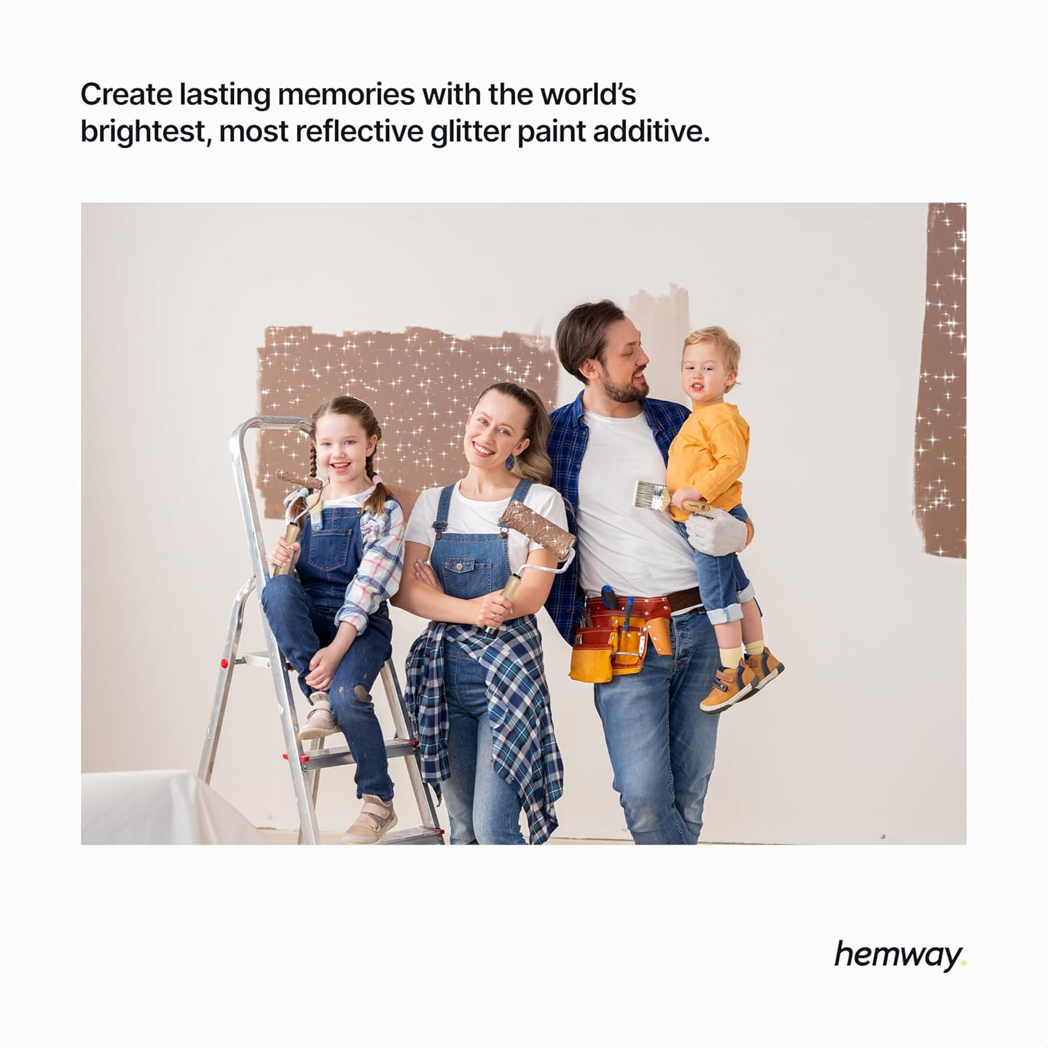 Iridescent Baby Blue Glitter Paint Additive for Acrylic & Emulsion Paint - 100g - Fine Crystals for Interior & Exterior Walls, Wood, Varnish, Furniture