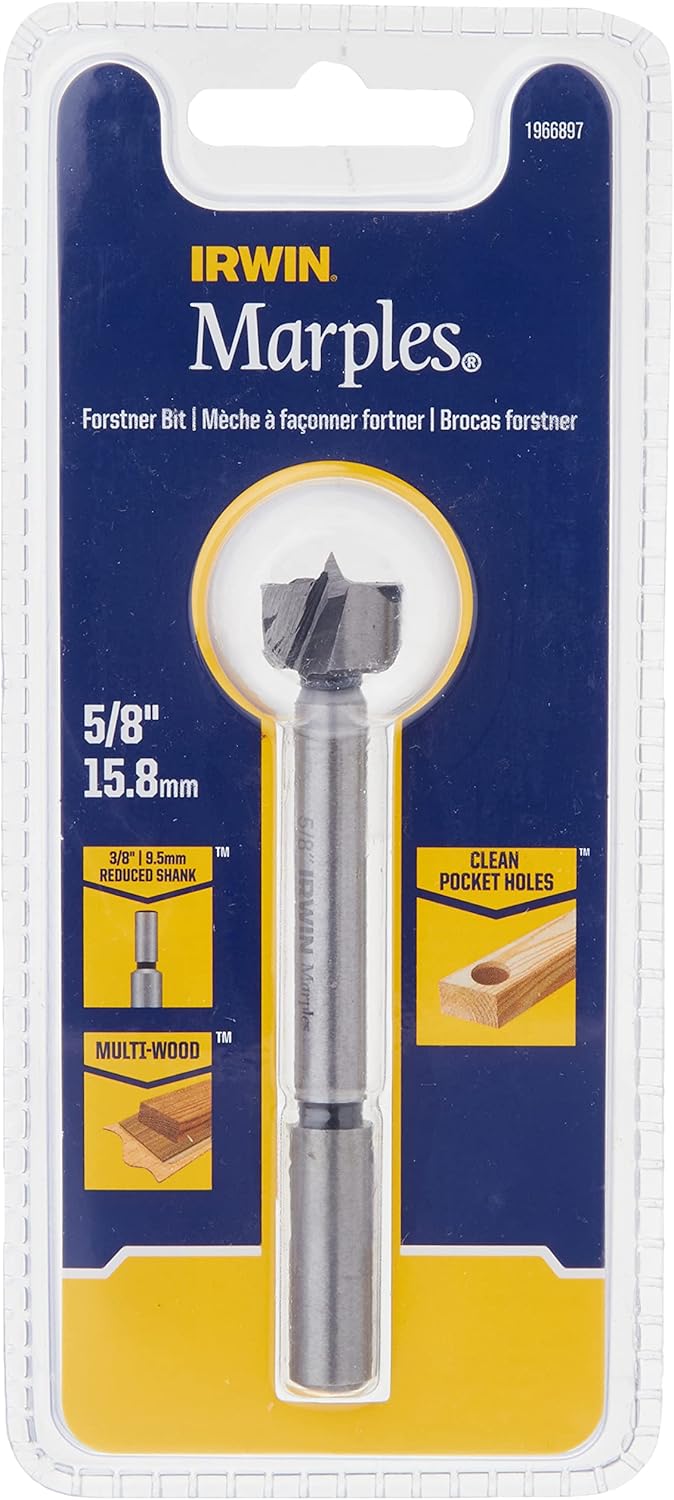 Irwin Marples 1966897 Forstner Bit, 5/8" Wood Drilling Tool