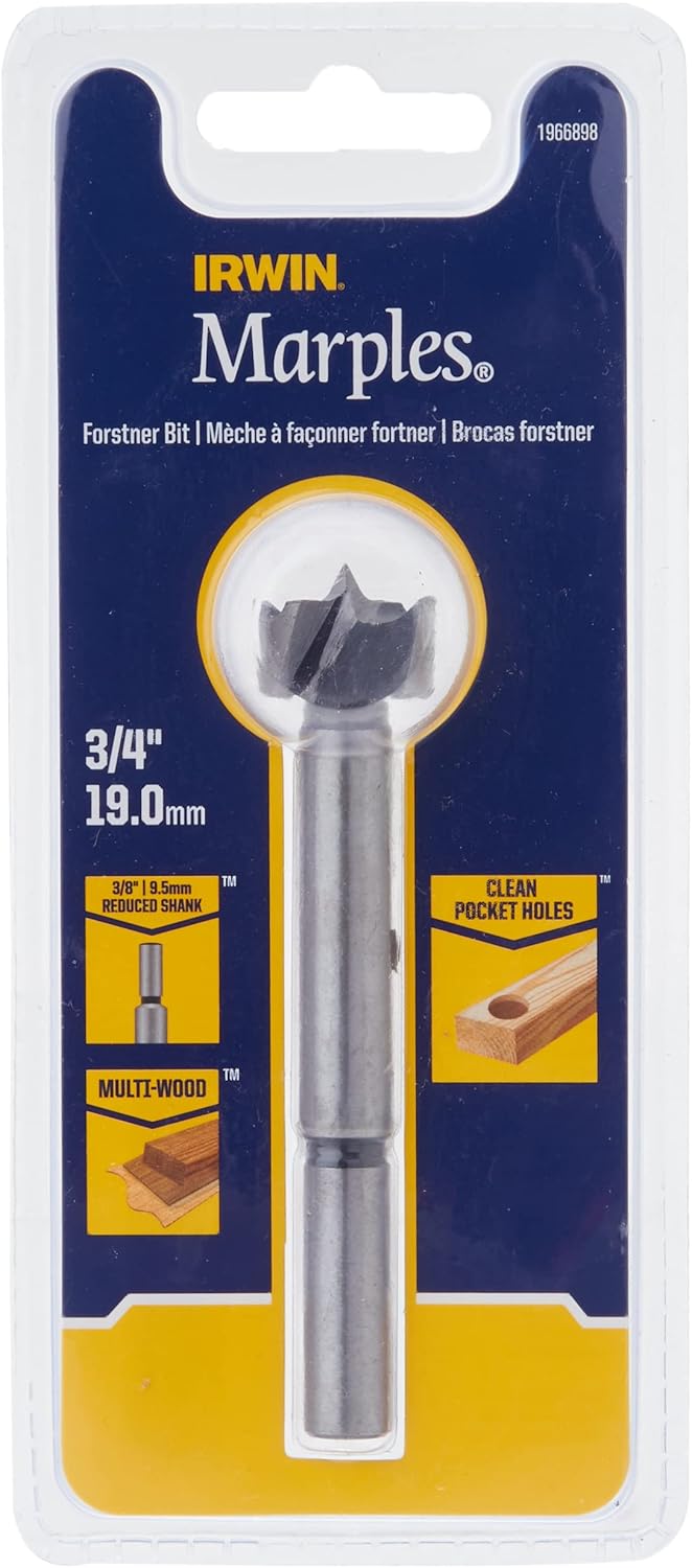 Irwin Marples 1966898 Forstner Wood Drill Bit, 3/4" - Precision Drilling Tool for Woodworking