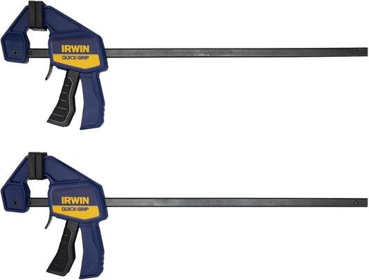 IRWIN QUICK-GRIP One-Handed Mini Bar Clamp Set, 12-Inch, Pack of 2