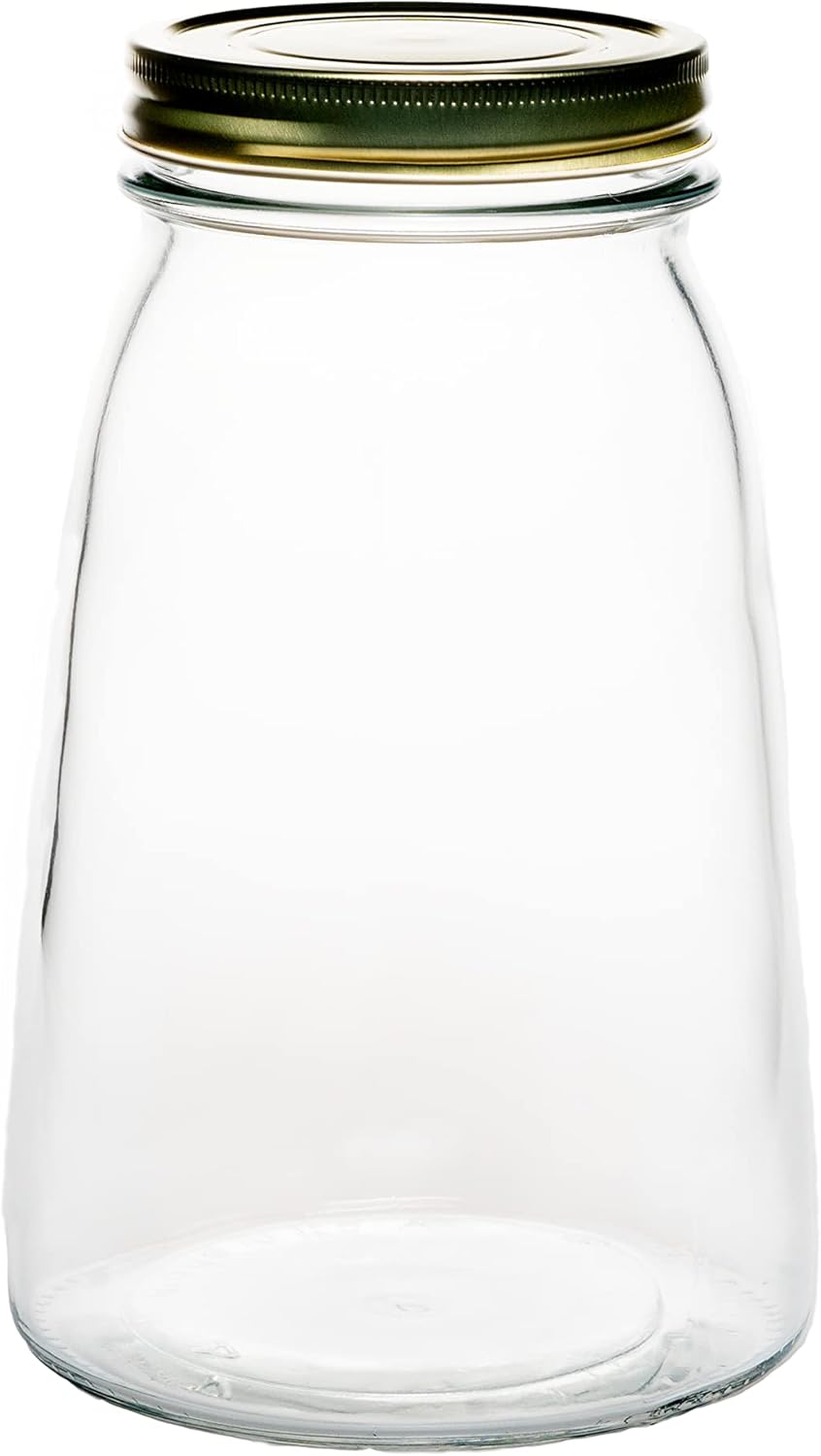 Italian Made Amici Home Cantania Canning Jars with Airtight Golden Lids - 54oz, Pack of 3