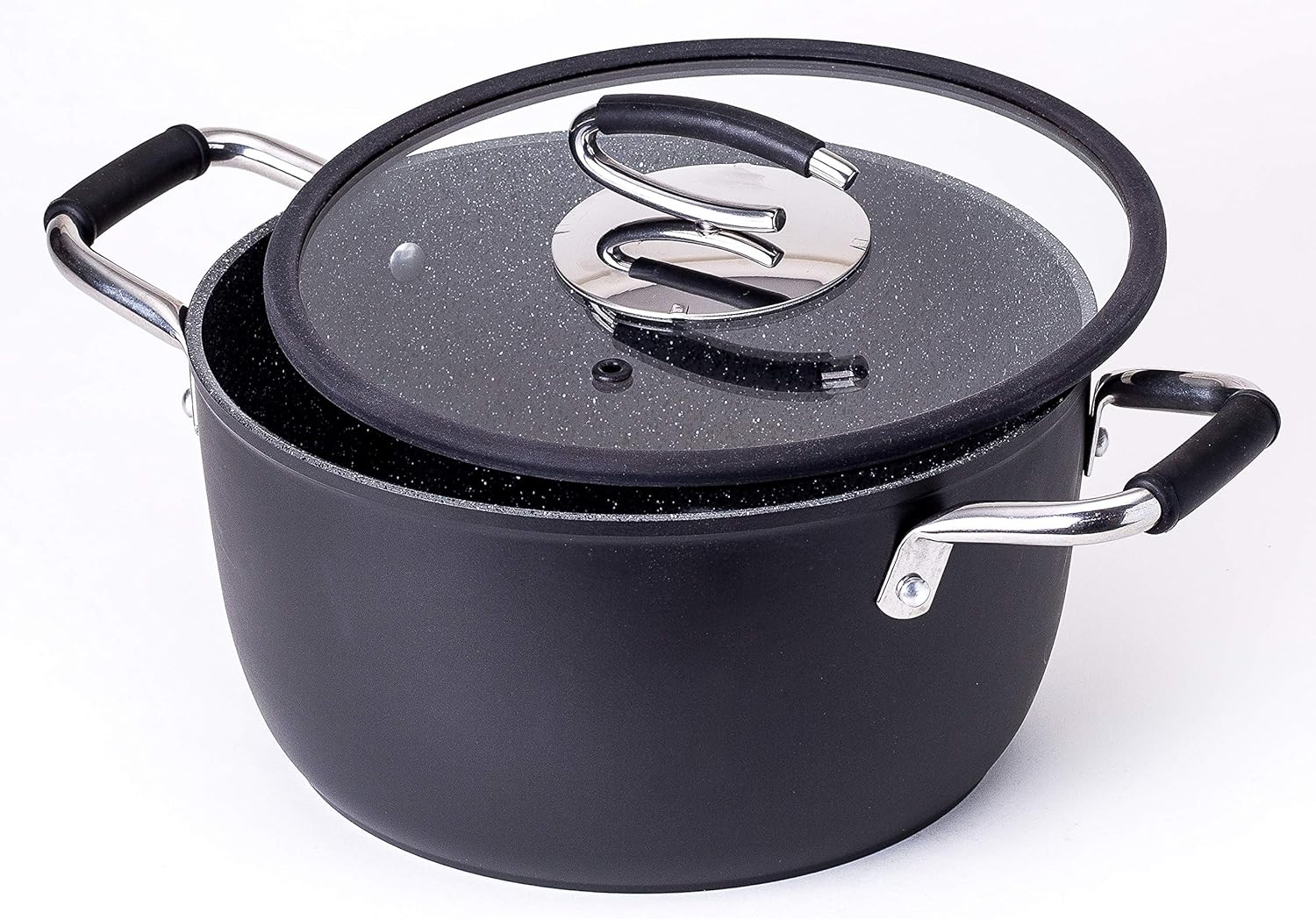 Italian-Made DaTerra Cucina 5 Qt Nonstick Dutch Oven with Lid - PTFE, Cadmium, Lead, and PFOA Free - Oven Safe Induction Stock Pot