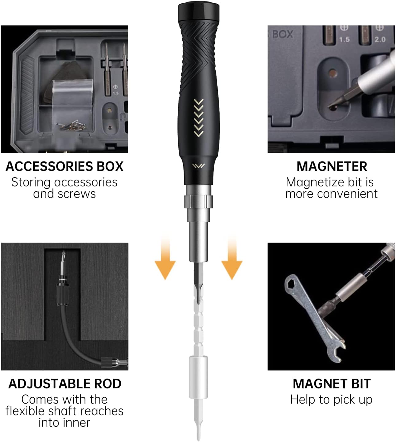 JAKEMY 164 in 1 Precision Screwdriver Set for MacBook, iPhone, Camera, Xbox - Professional Laptop Repair Kit with T6 Torx Screwdriver