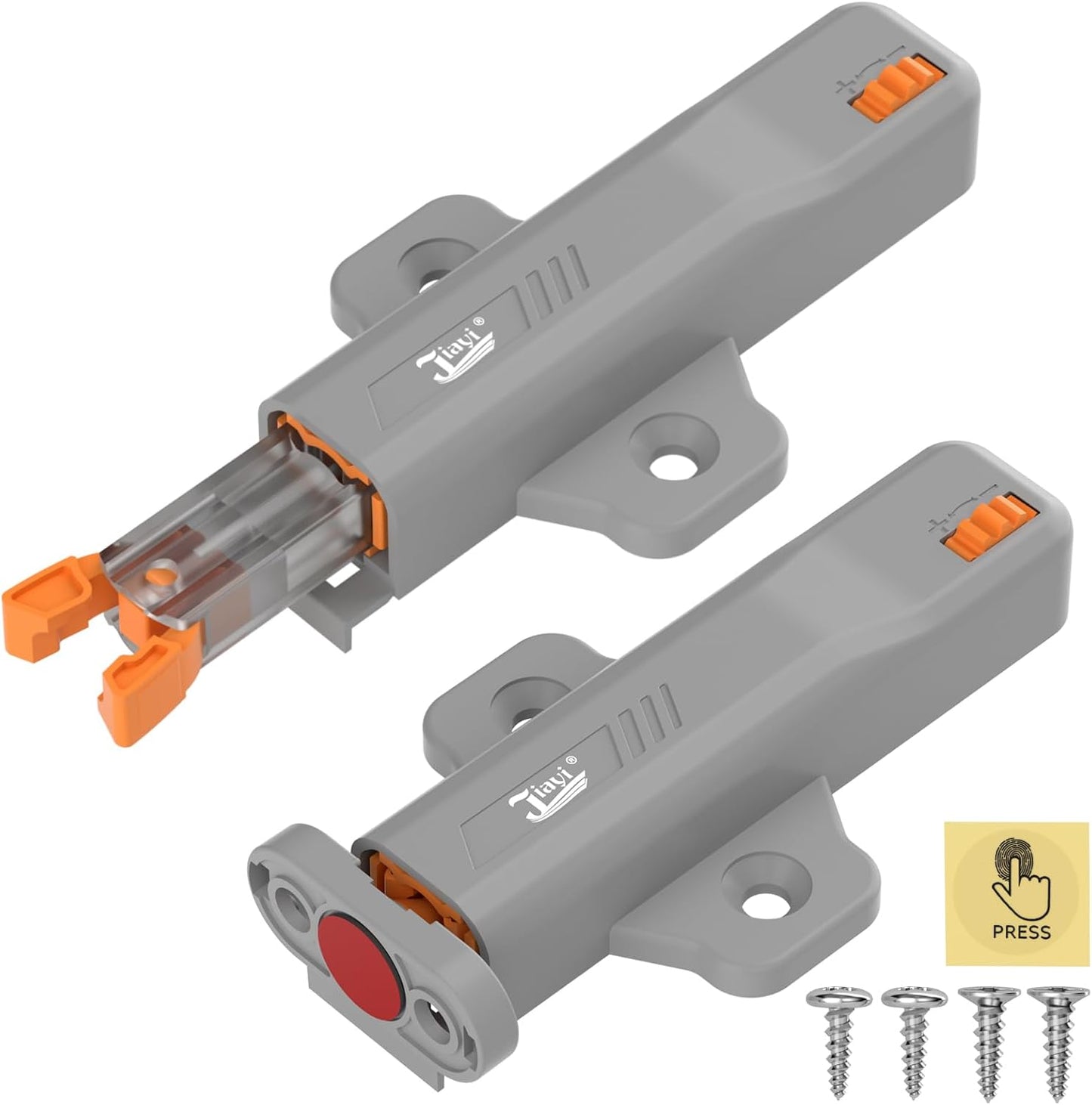 Jiayi 2 Pack Heavy Duty Non-Magnetic Cabinet Push Latch for RV Hidden Doors and Kitchen Cabinets