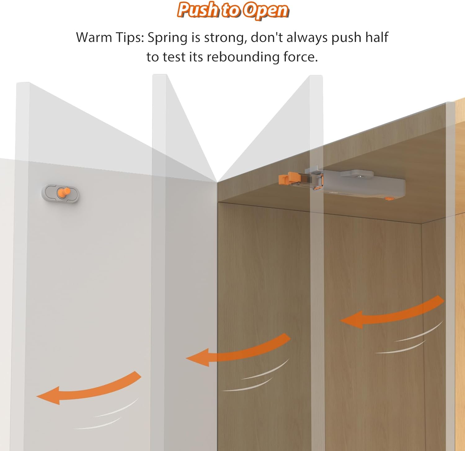 Jiayi 2 Pack Heavy Duty Non-Magnetic Cabinet Push Latch for RV Hidden Doors and Kitchen Cabinets