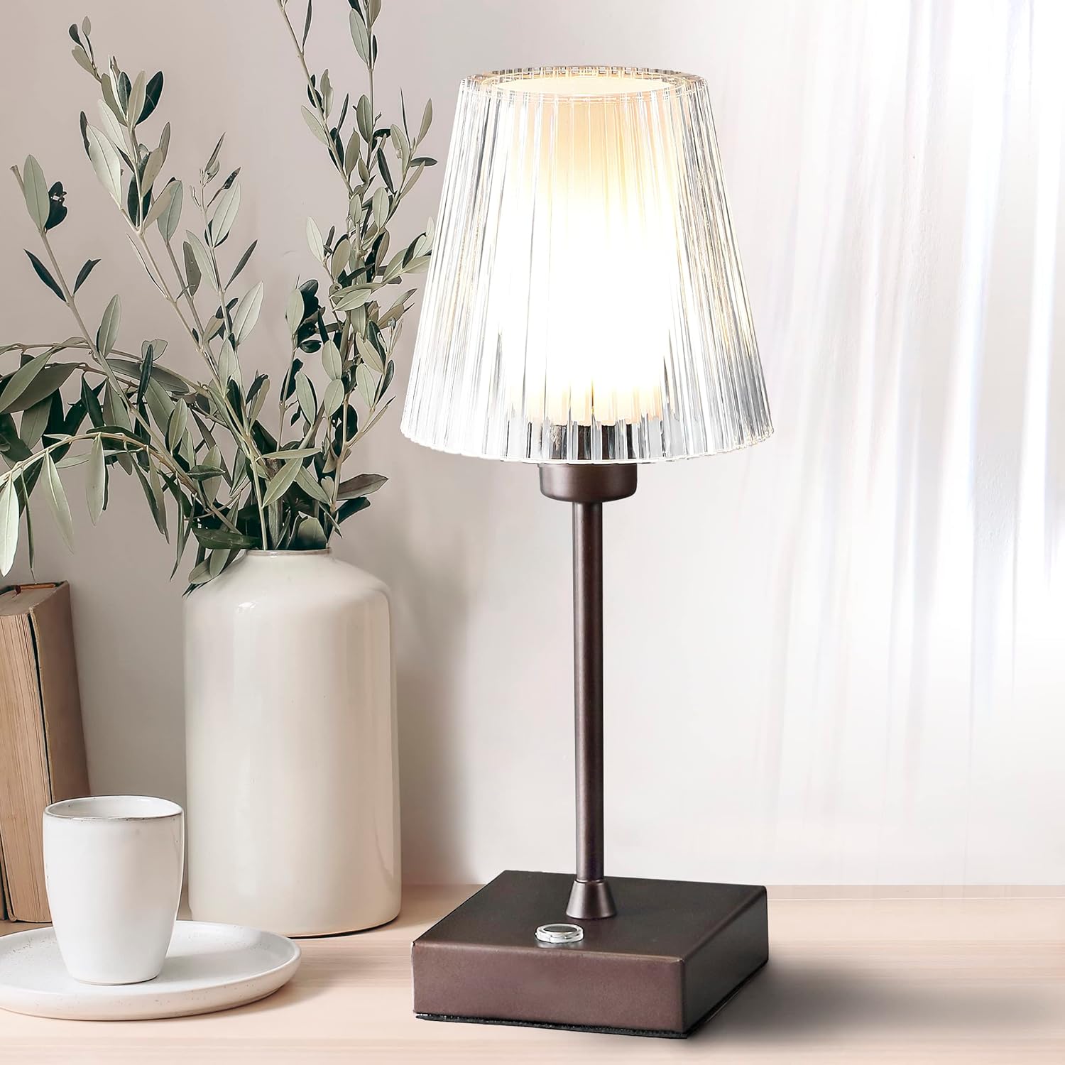 Jonathan Y JYL7225A Oscar 12.5" Modern Industrial Rechargeable Cordless Table Lamp, Oil Rubbed Bronze