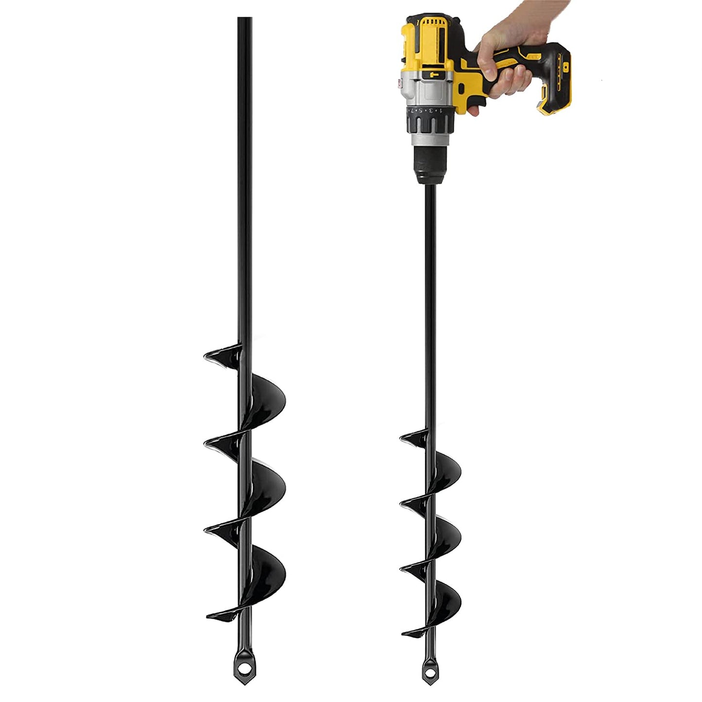 K-Brands 1.6 x 16 Inch Auger Drill Bit for Planting - Garden Spiral Hole & Bulb Planter Tool - Fits 3/8 Inch Hex Drive