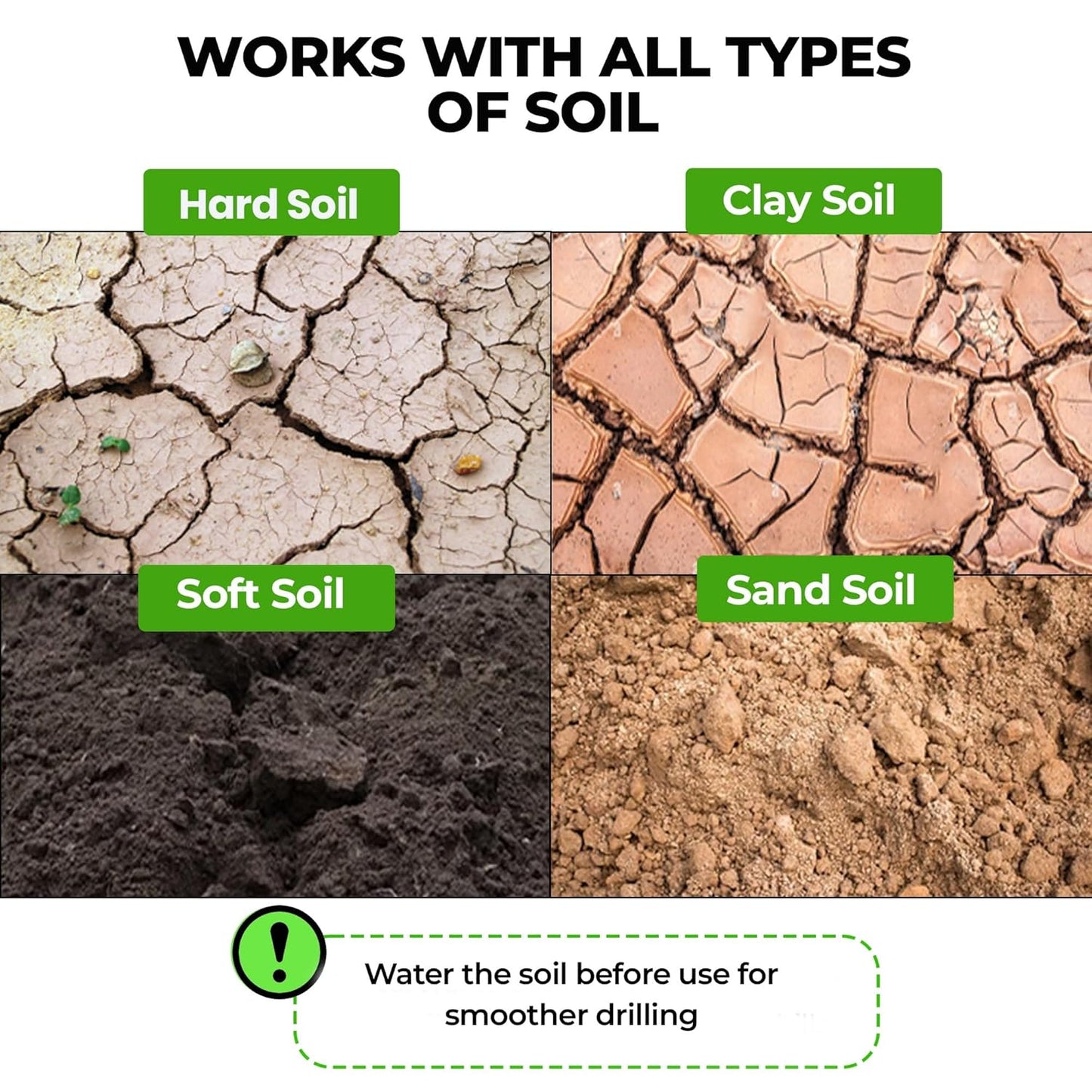 K-Brands 1.6 x 16 Inch Auger Drill Bit for Planting - Garden Spiral Hole & Bulb Planter Tool - Fits 3/8 Inch Hex Drive