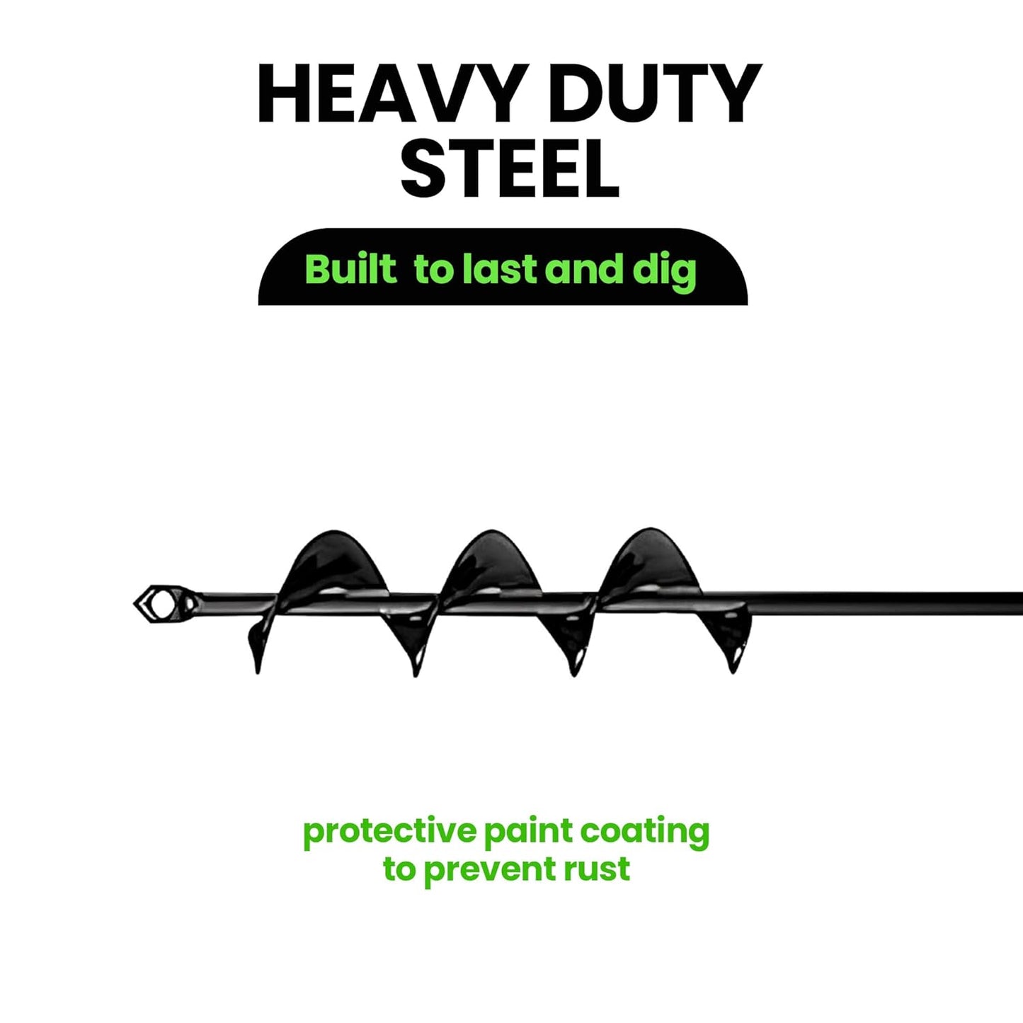 K-Brands 1.6 x 16 Inch Auger Drill Bit for Planting - Garden Spiral Hole & Bulb Planter Tool - Fits 3/8 Inch Hex Drive