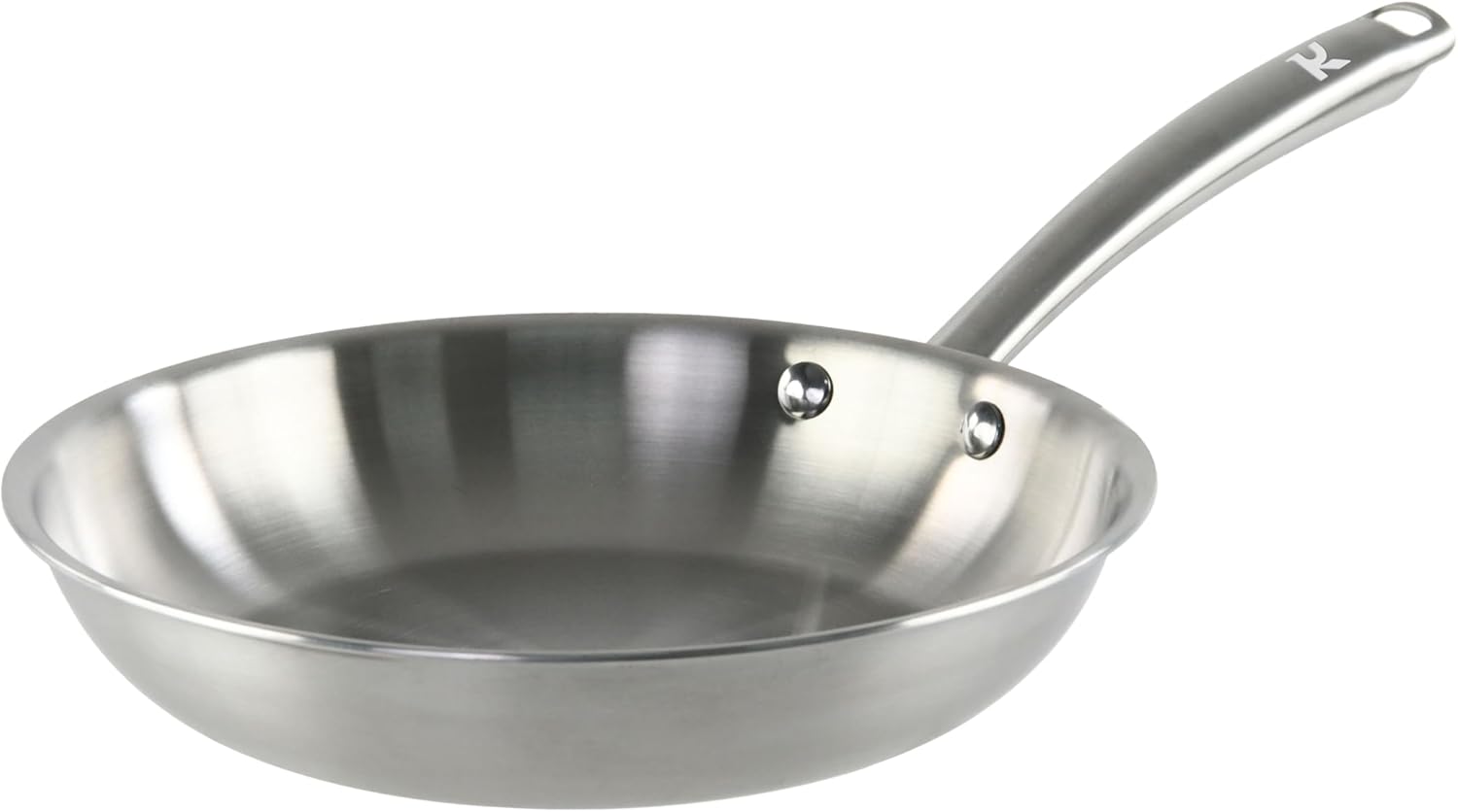KAMBERG 0008270 Triply Stainless Steel Frying Pan 20 cm - PFAS-Free - Induction & Oven Safe - Grey