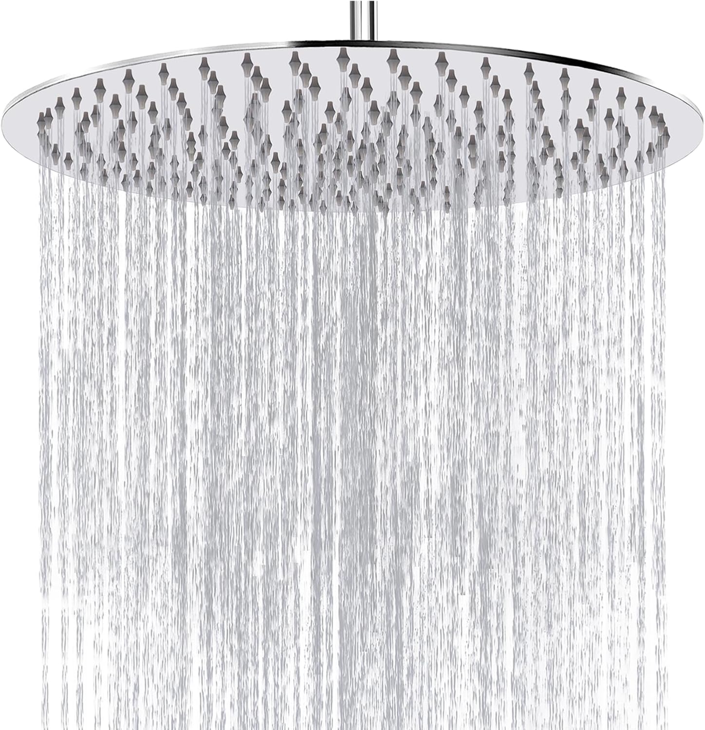 Katezon Stainless Steel Rainfall Showerhead - High Flow 12'' Rain Shower Head for Bathroom, Wall/Ceiling Mount, Chrome