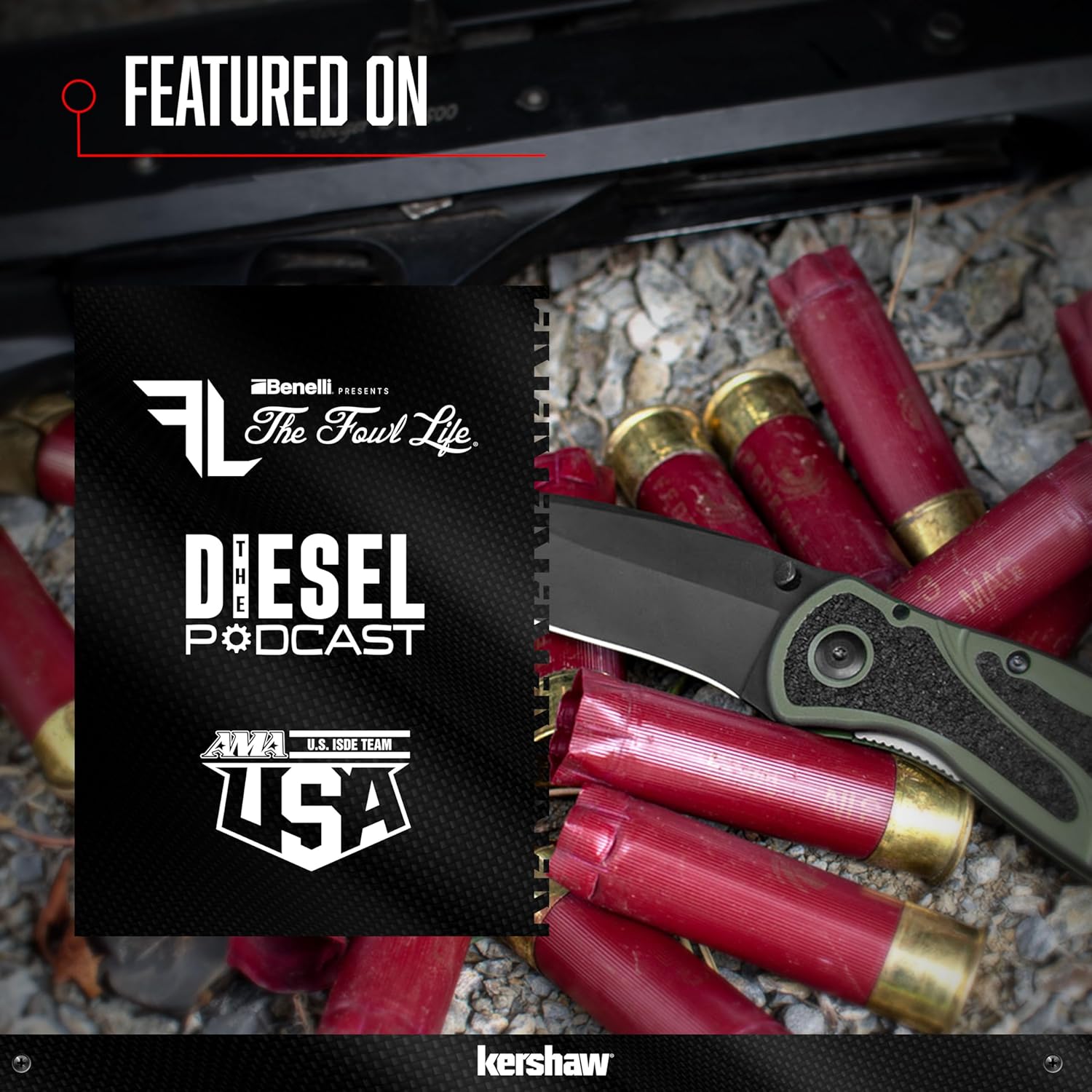 Kershaw Blur Black 1670BLK Pocketknife, 3.4" Drop Point Blade, Cerakote Finish, SpeedSafe Opening & Reversible Clip